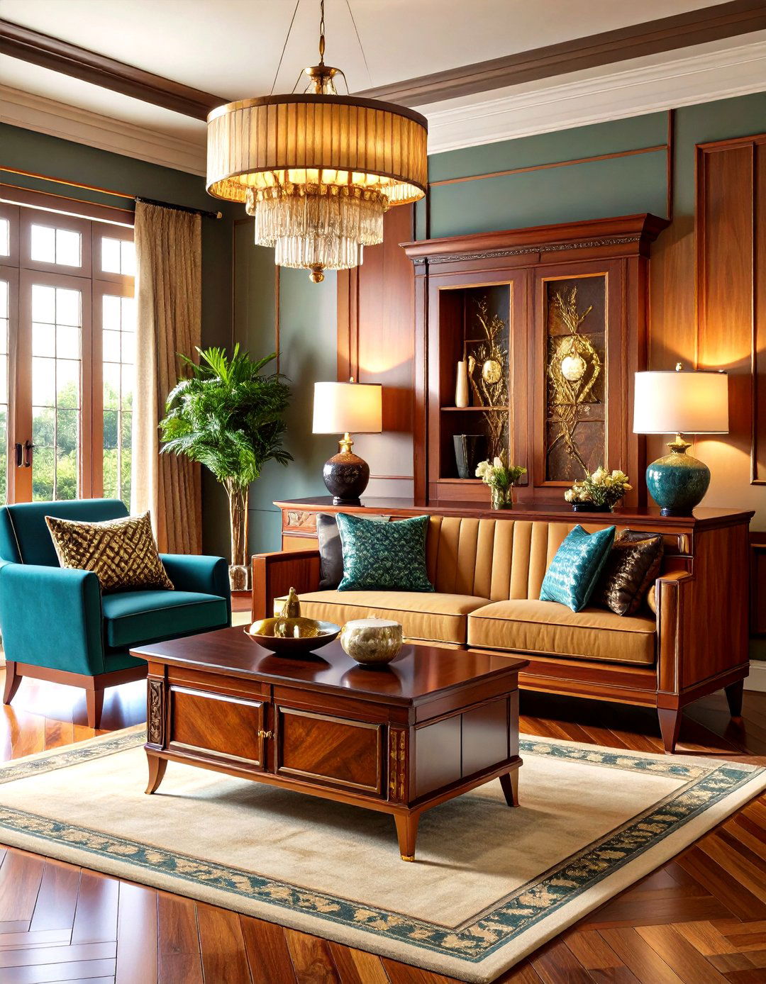 Art Deco Inspired Living Room Console - 30 living room entertainment center ideas