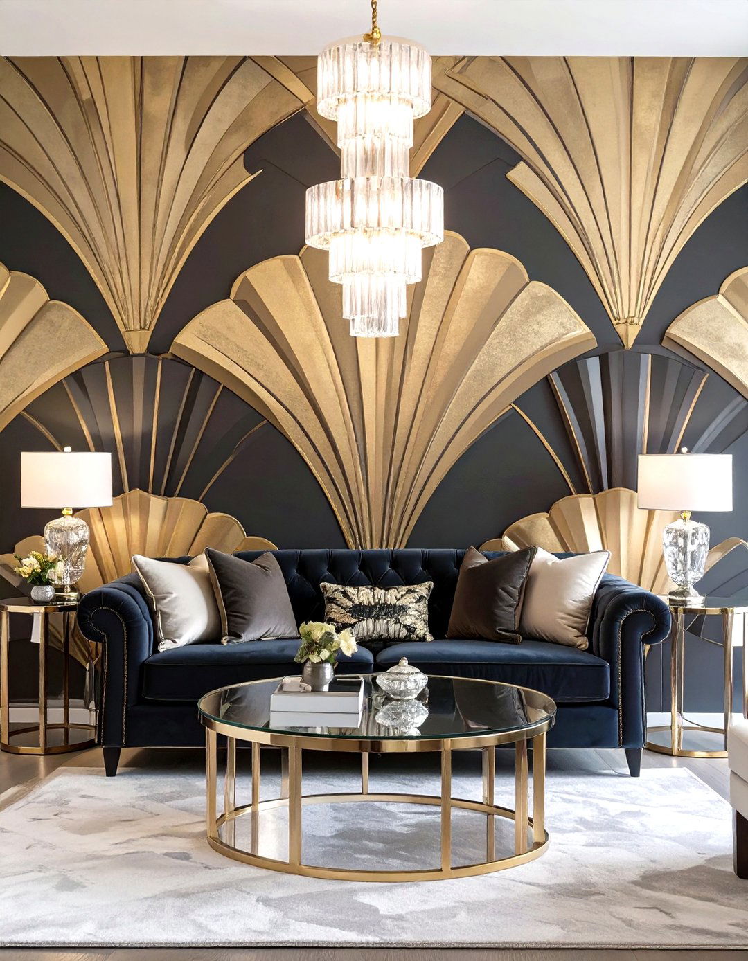 Art Deco Inspired Living Room Wallpaper - 30 classy wallpaper designs for living room