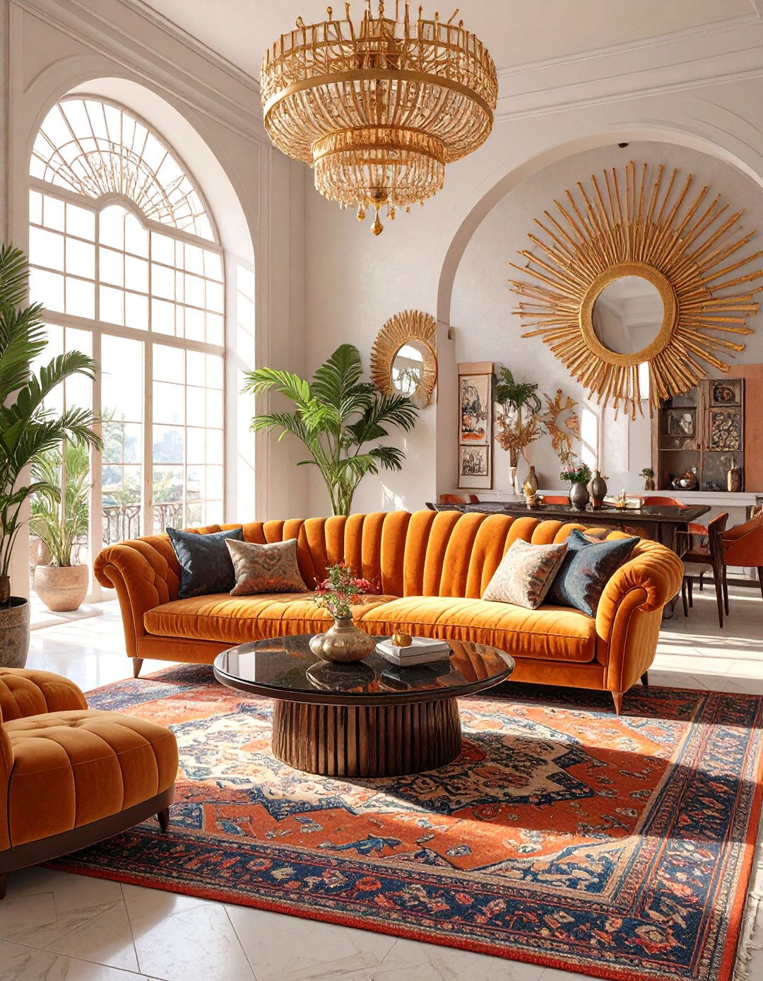 Art Deco Inspired Living and Dining Room - 30 open concept living room and dining room ideas