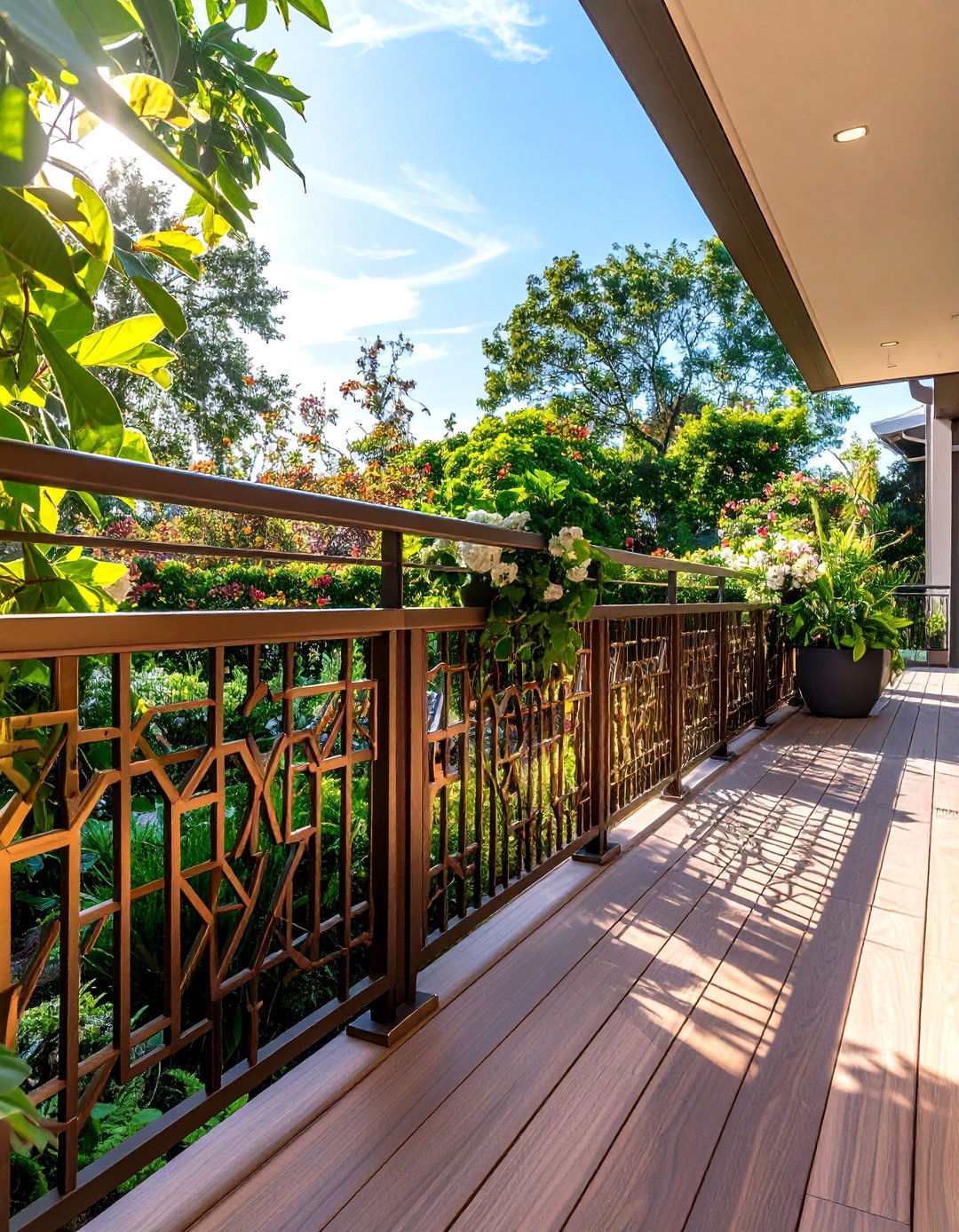 Art Deco Inspired Metal Railing - 30 deck railings ideas