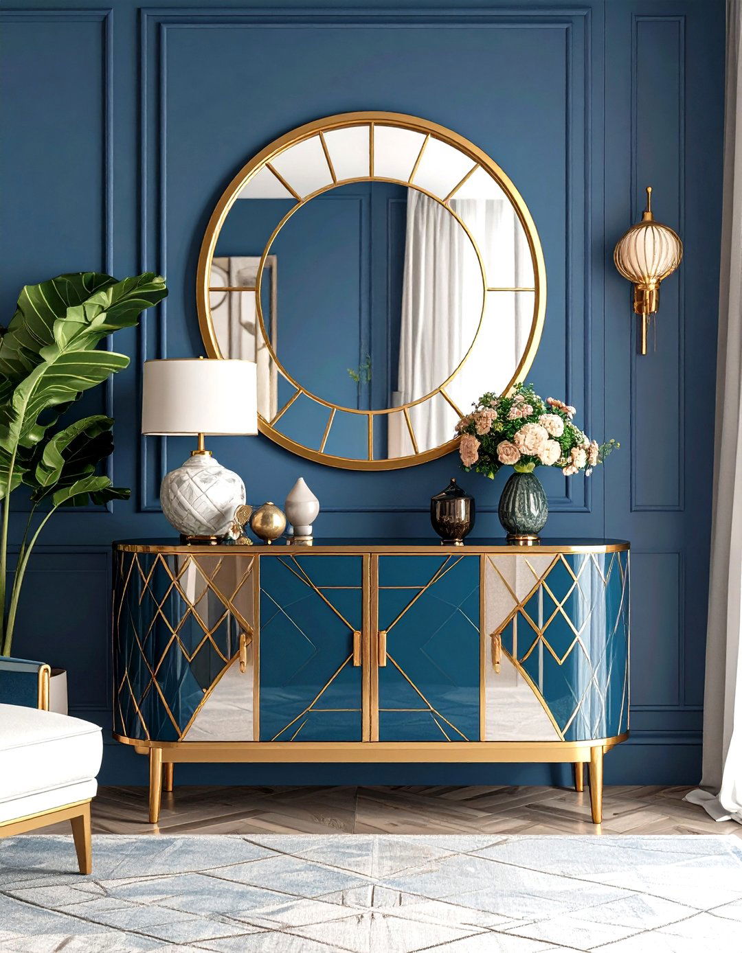 Art Deco Inspired Mirrored Living Room Cabinet - 30 living room cabinet ideas