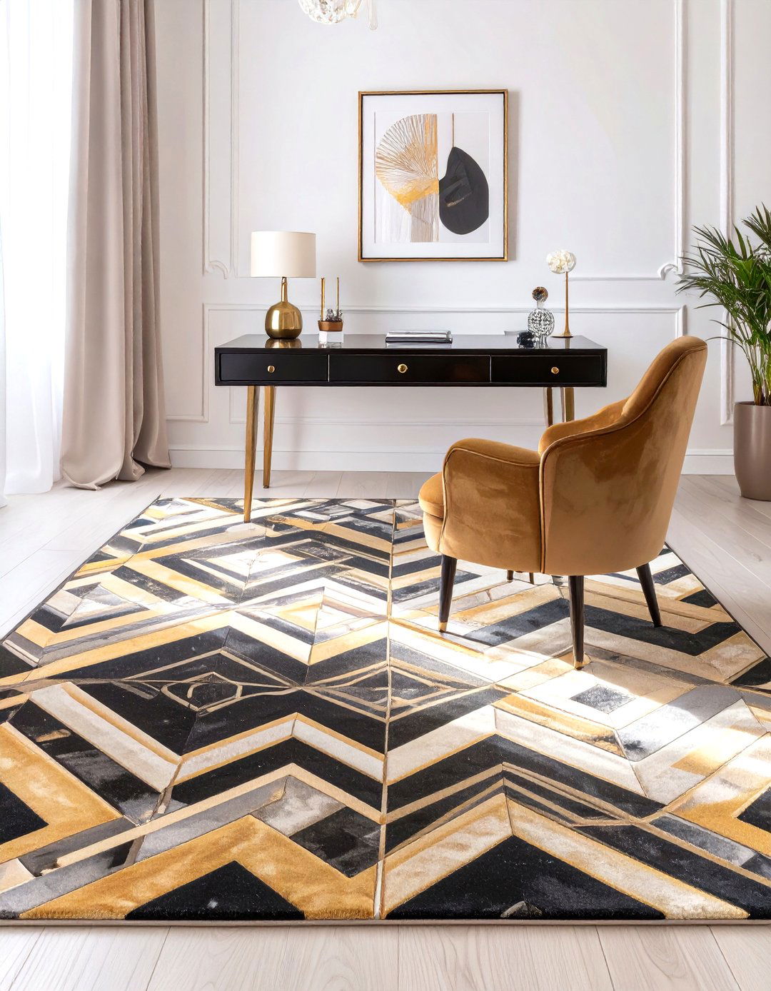 Art Deco Inspired Office Rug - 30 office rug ideas