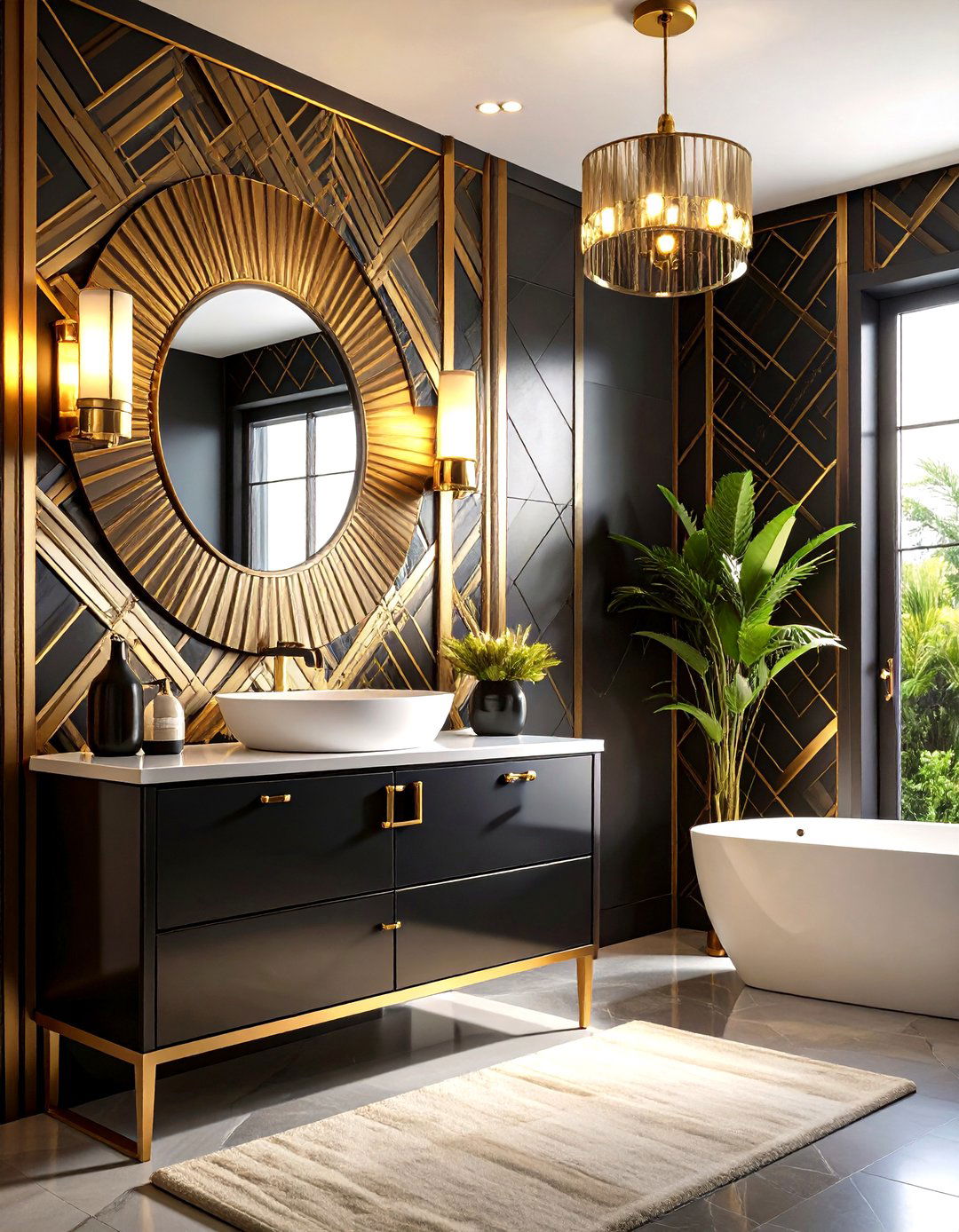 Art Deco Inspired Powder Bathroom - 30 powder bathroom ideas