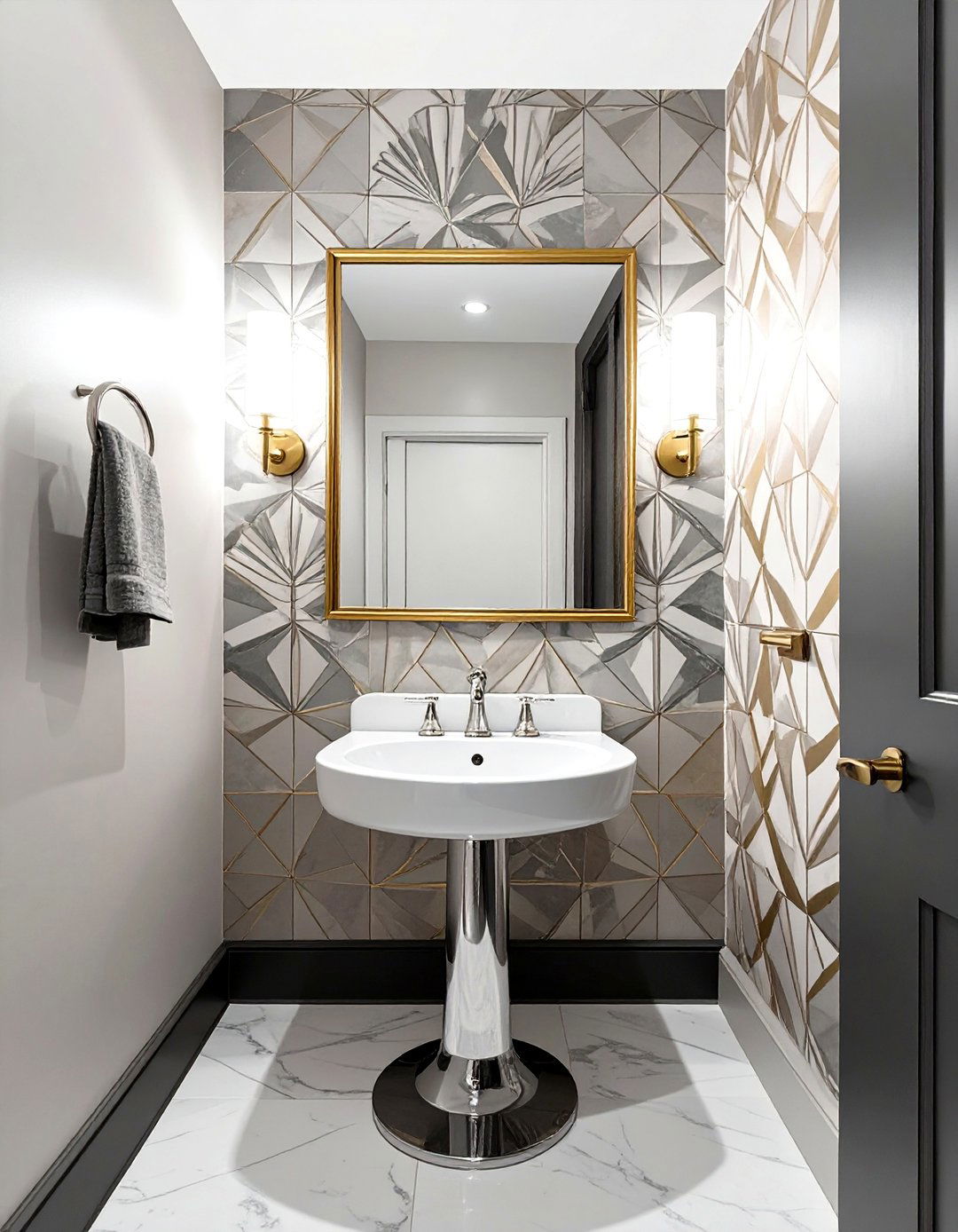 Art Deco Inspired Powder Room - 30 best free home design software ideas