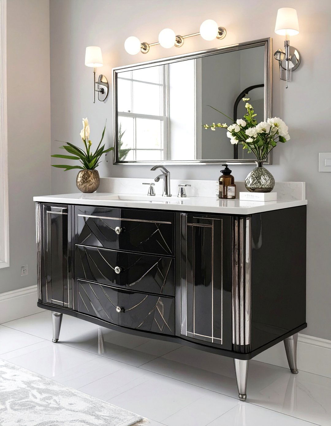 Art Deco Inspired Studio Vanity - 30 studio design collection vanity ideas