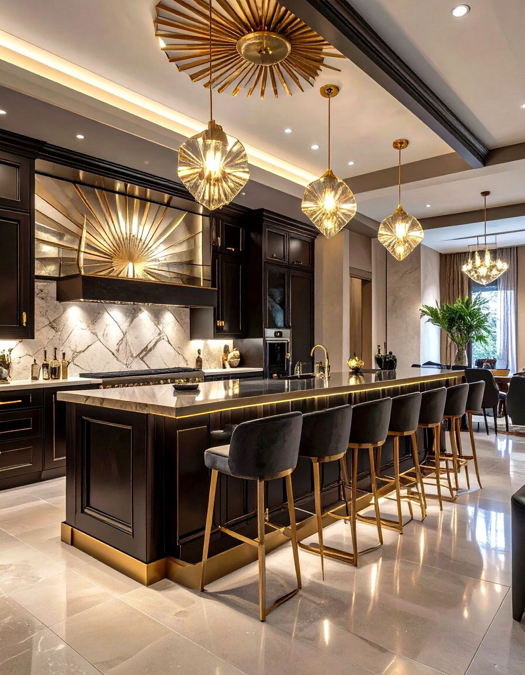 Art Deco Inspired Wet Bar - 30 wet bar basement bar ideas