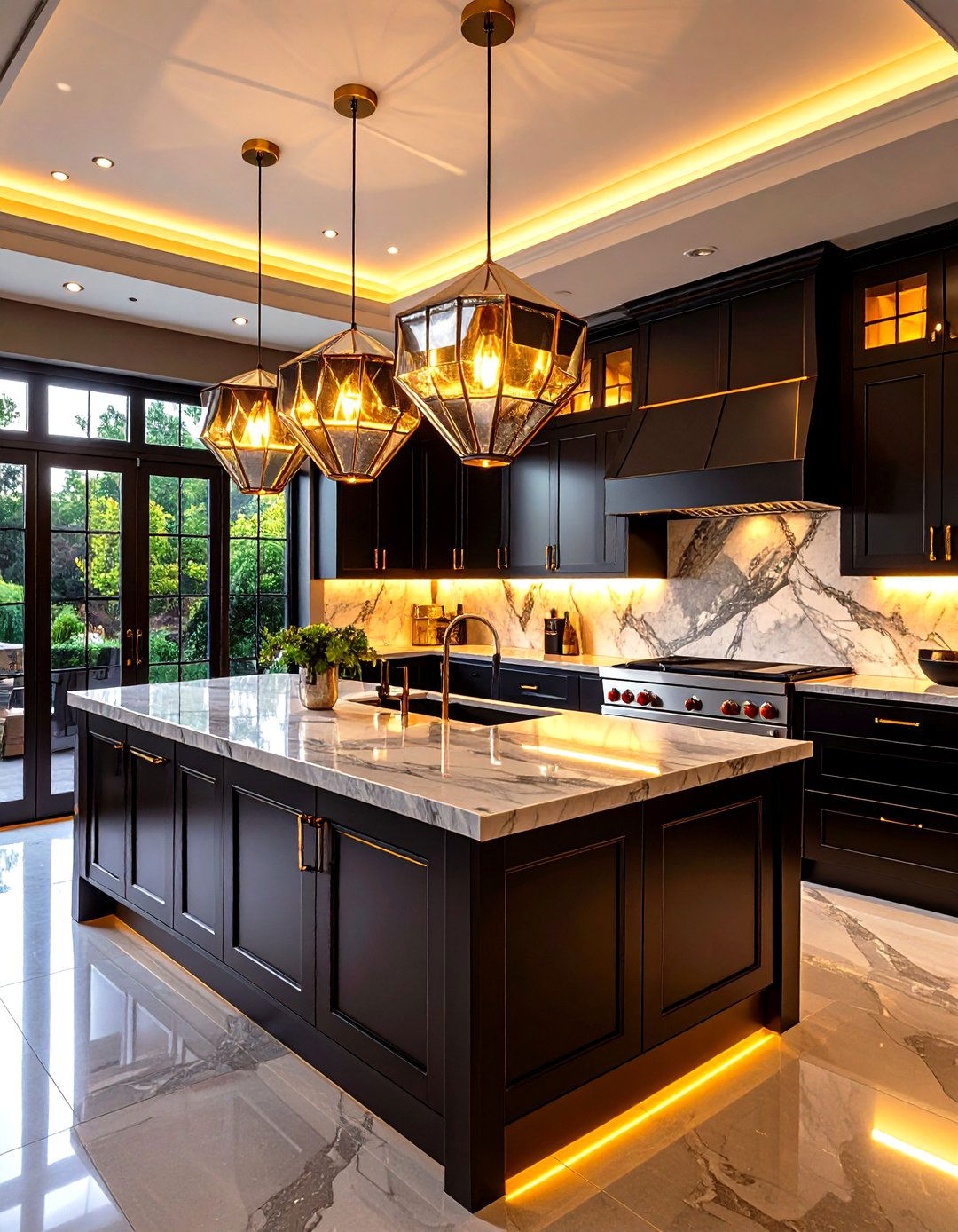 Art Deco Kitchen Geometric Fixtures - 30 kitchen lights ideas