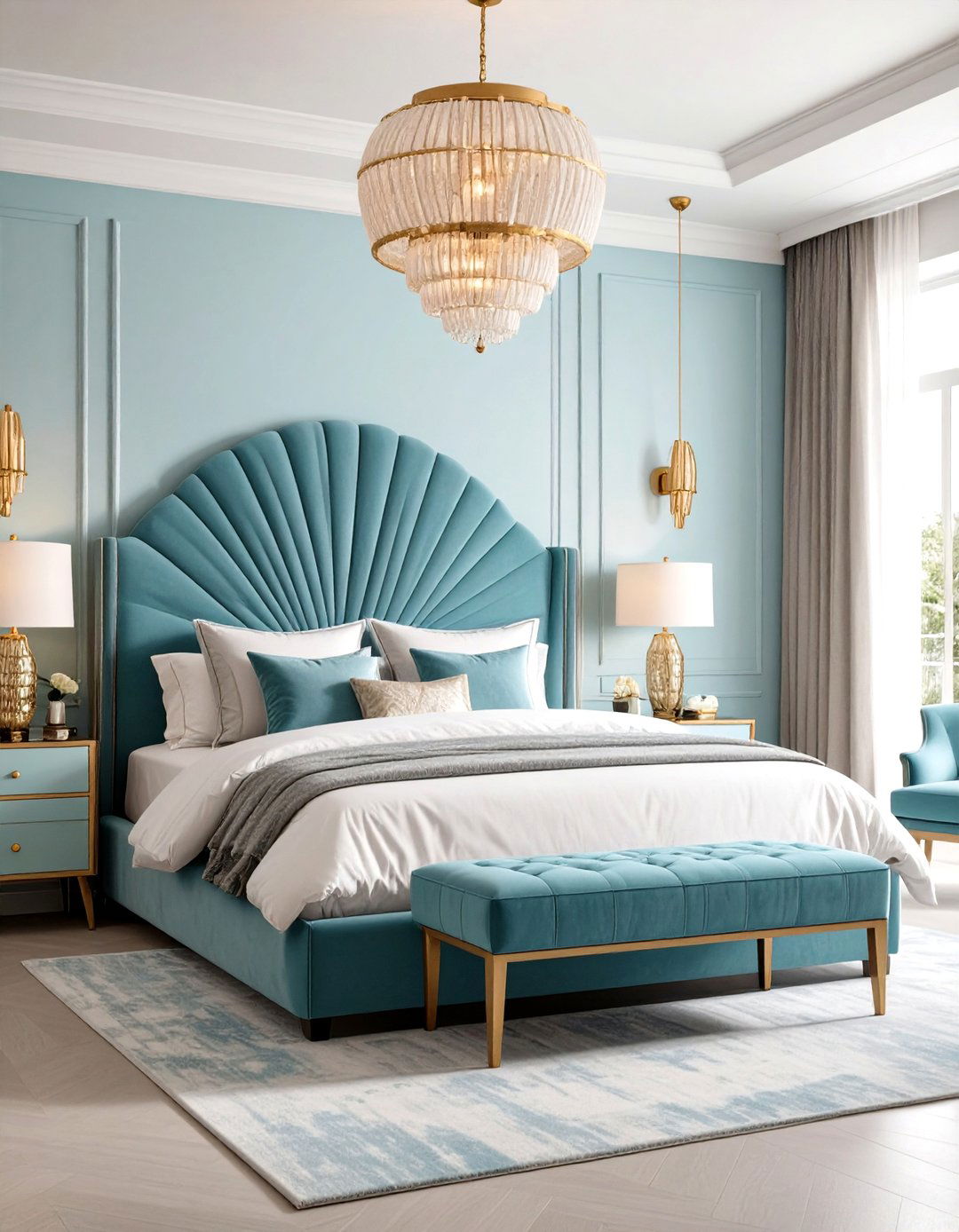 Art Deco Light Blue Bedroom - 30 light blue bedroom ideas