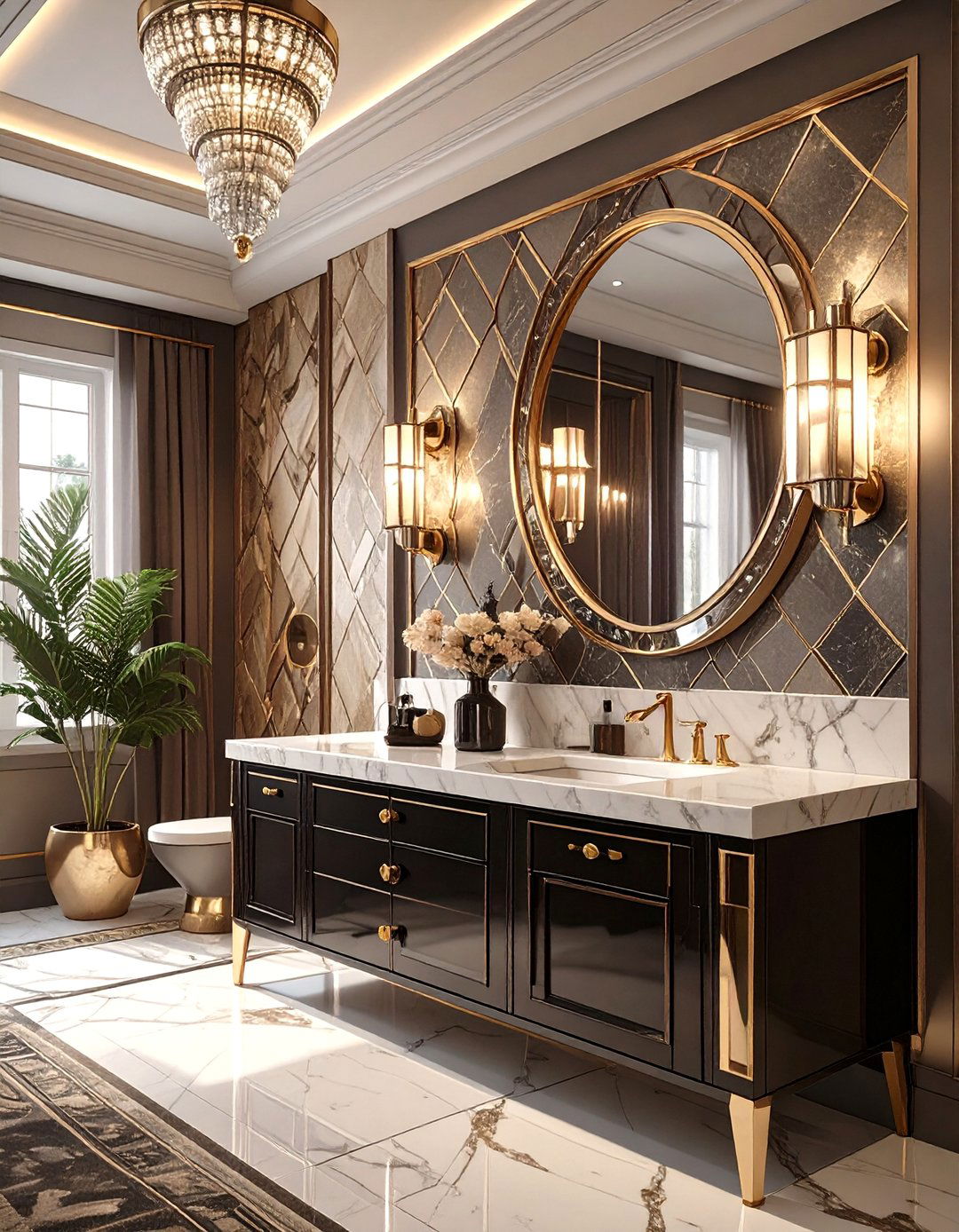 Art Deco Mirrored Sconce Lighting - 30 bathroom vanity lighting ideas