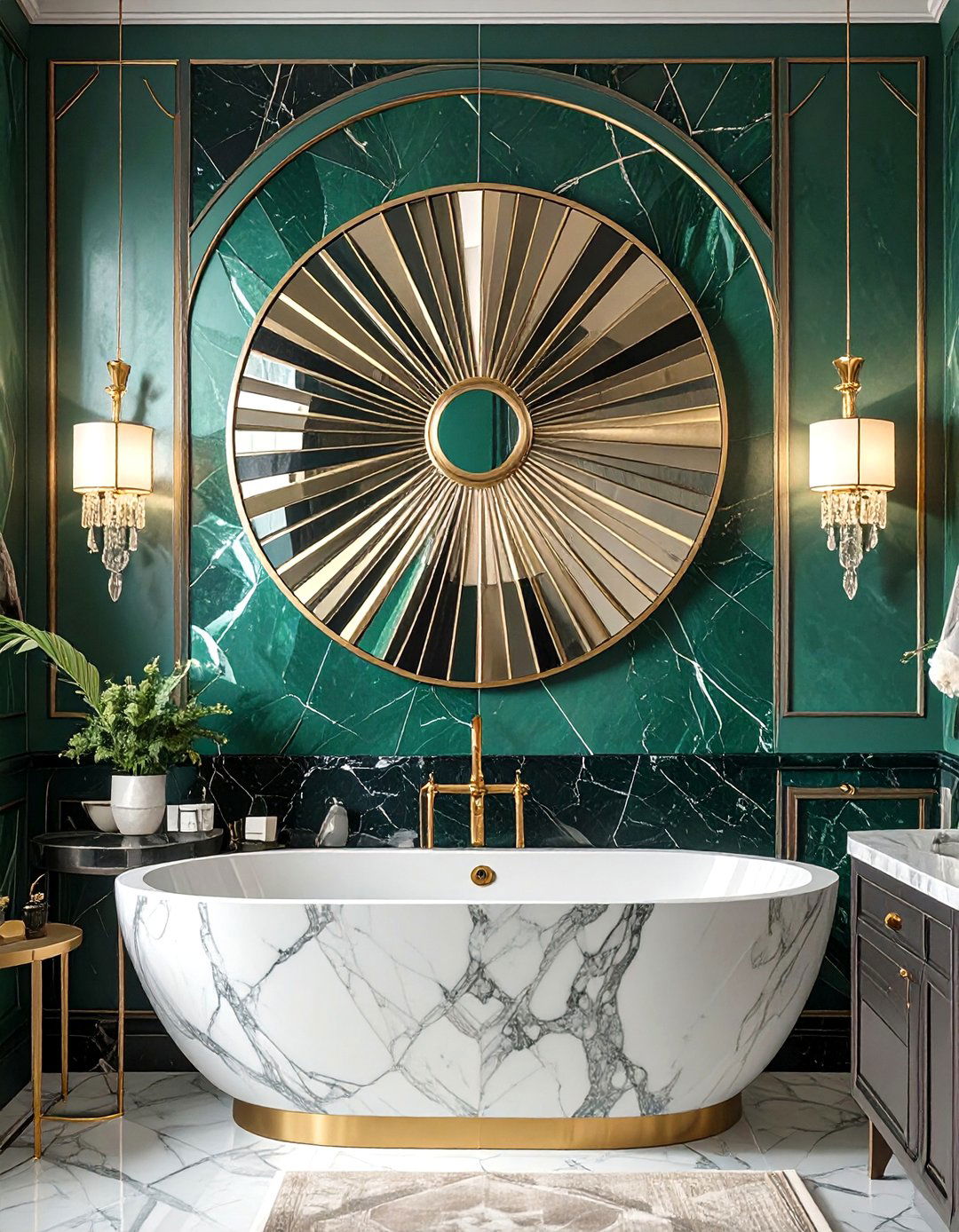 Art Deco Mirrored Wall Art - 30 bathroom wall art ideas