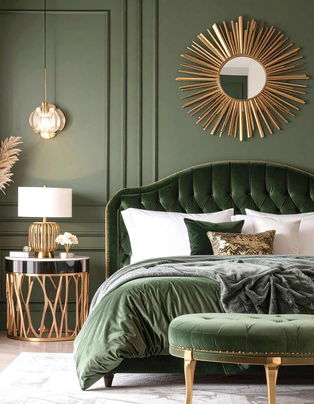 Art Deco Olive Green Bedroom Glamour - 30 olive green bedroom ideas