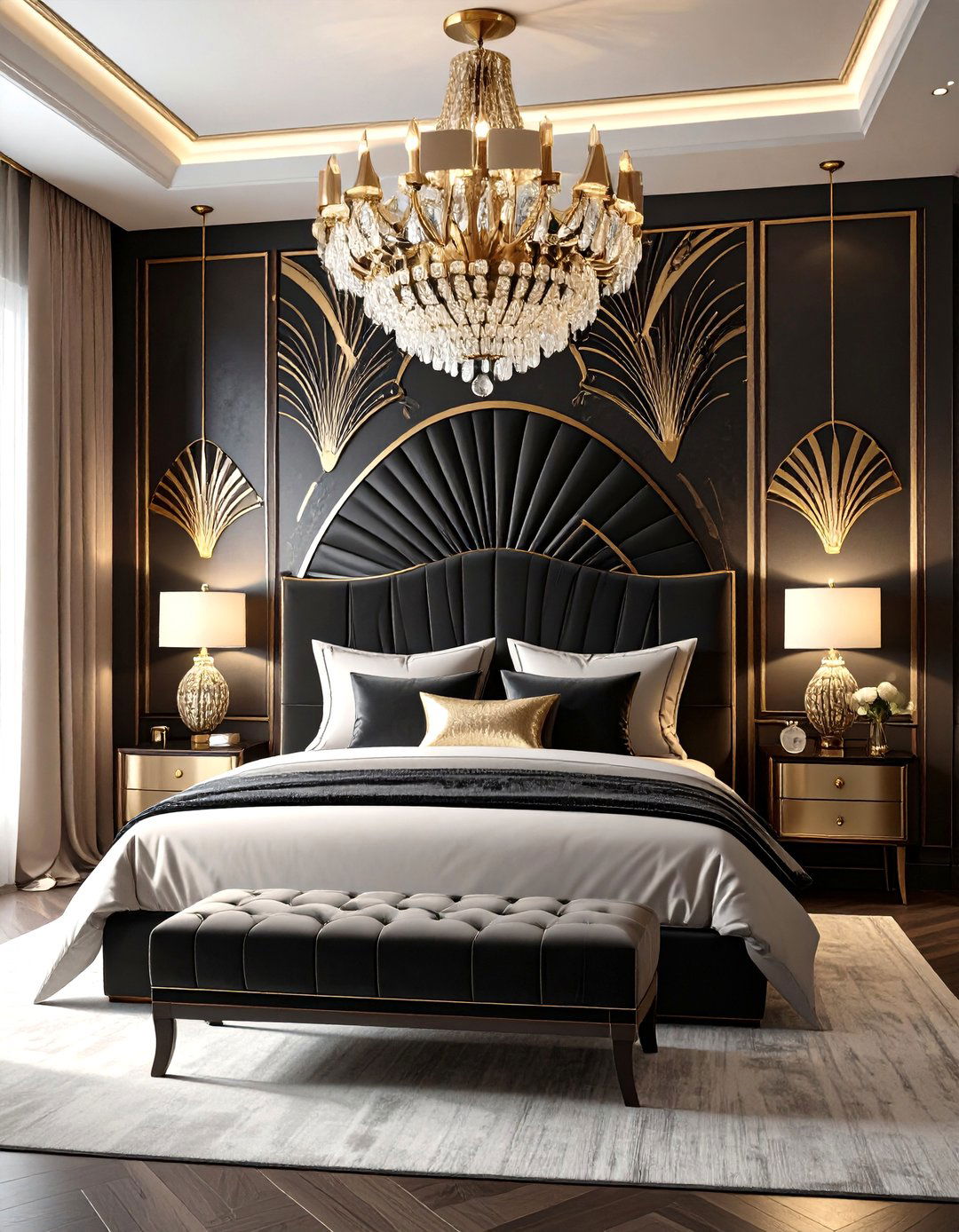 Art Deco Patterned Bedroom - 30 accent wall bedroom ideas
