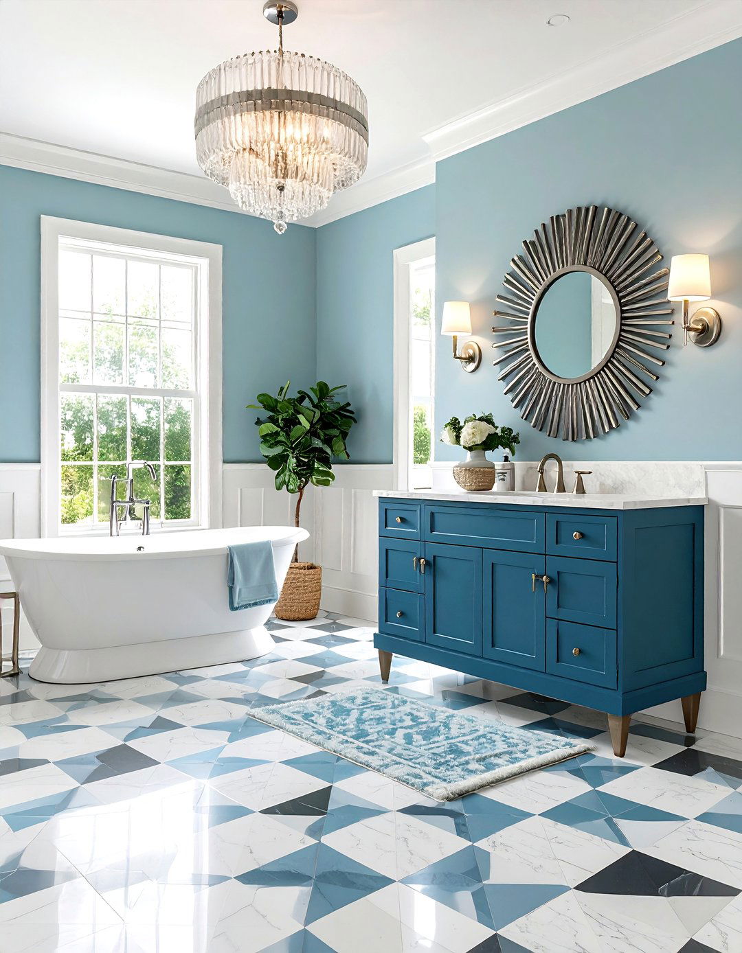 Art Deco Powder Blue Bathroom - 30 light blue bathroom ideas