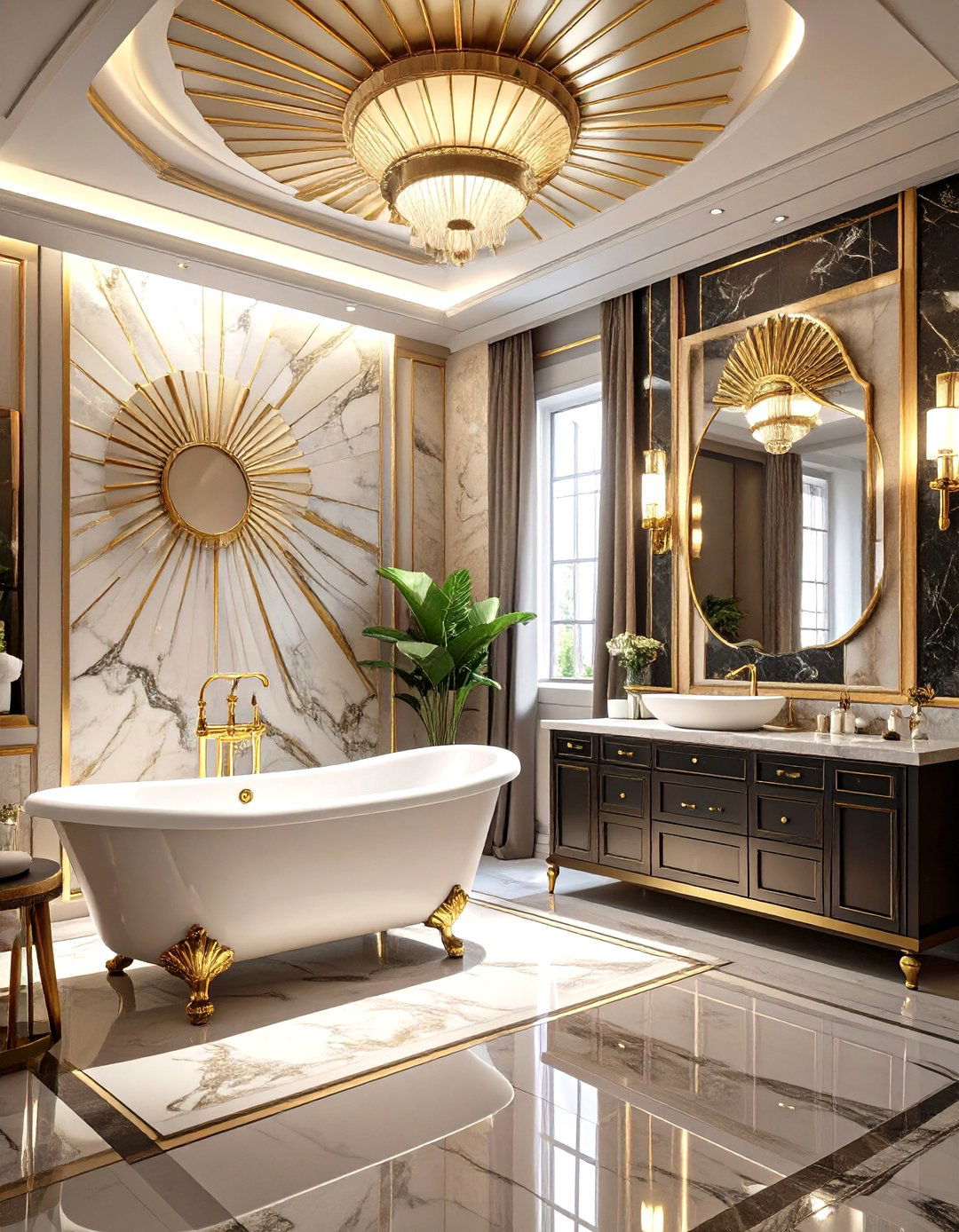 Art Deco Revival Bathroom - 30 interior design rendering ideas