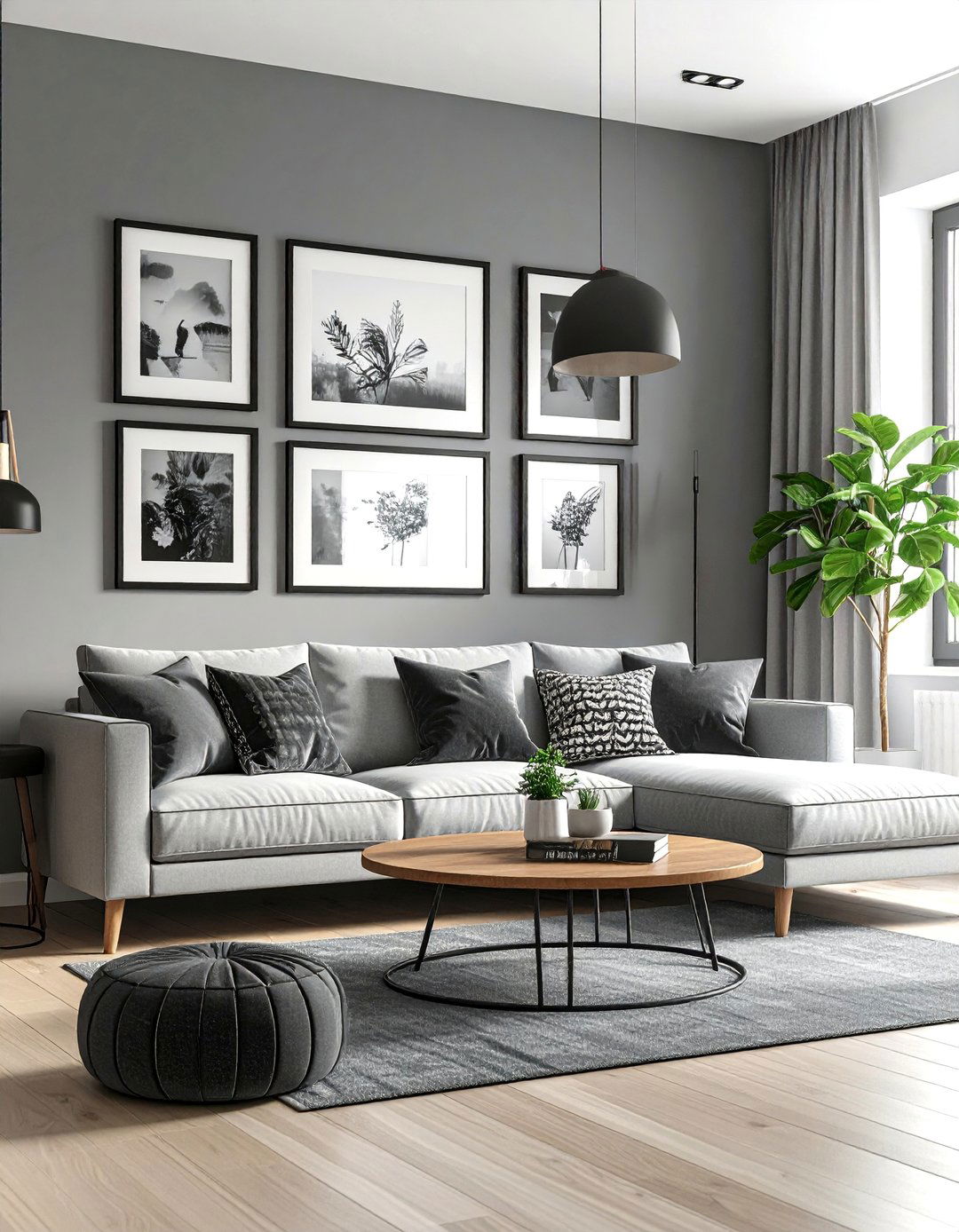 Art Gallery Wall - 30 accent wall ideas for living room