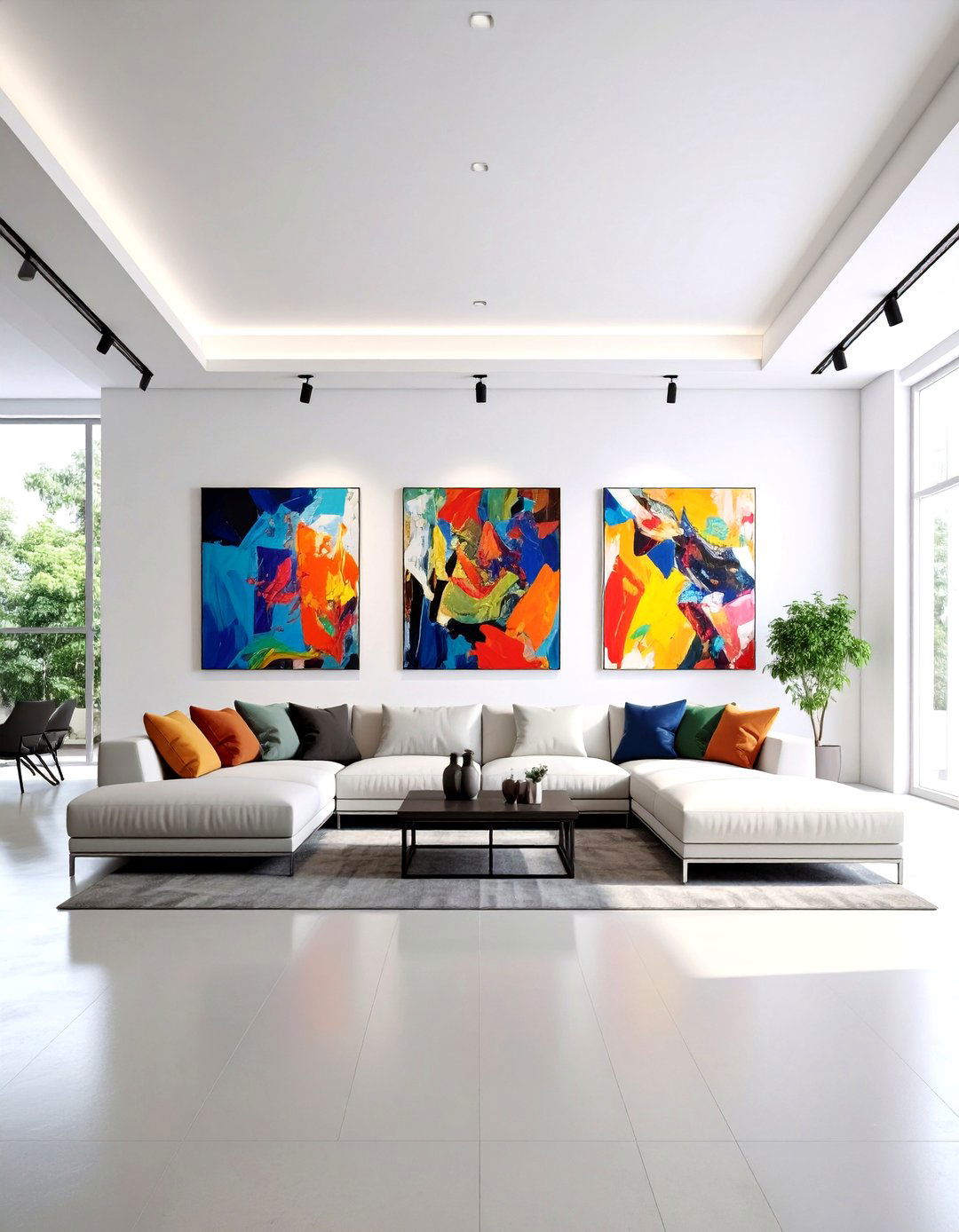 Art Gallery White Living Room - 30 decoration ideas for living room
