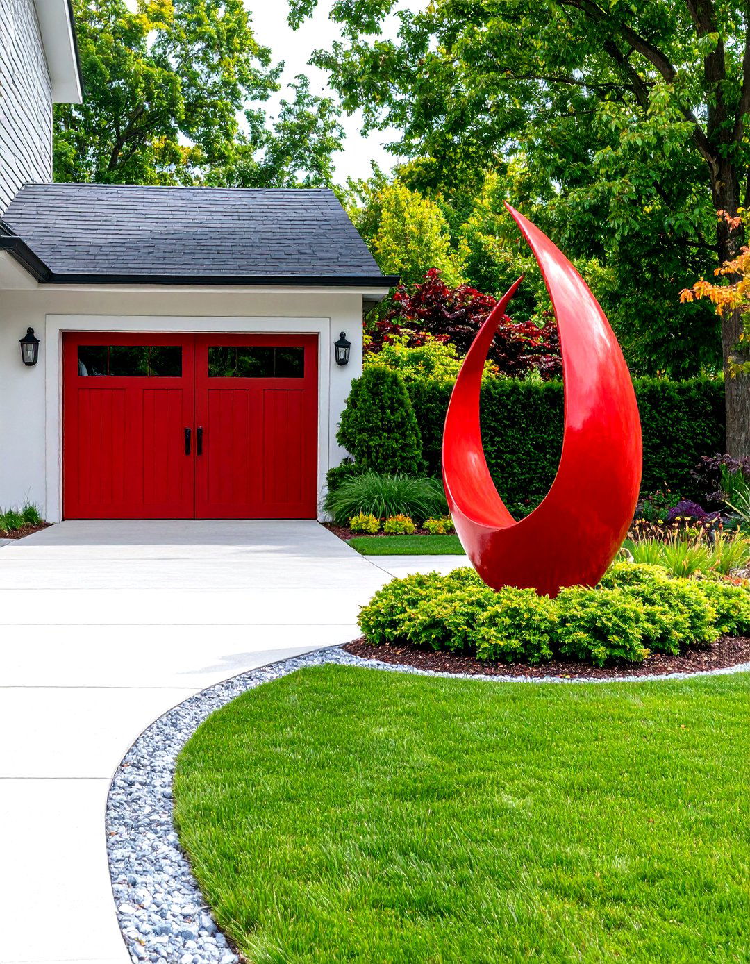 Art Inspired Driveway Entrance - 30 driveway entrance landscaping ideas