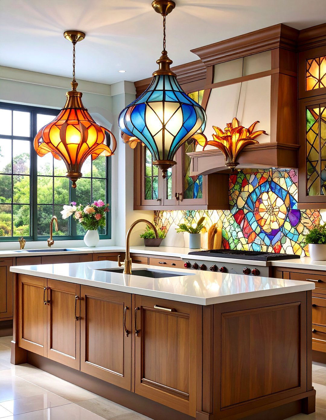 Art Nouveau Kitchen Floral Sconces - 30 kitchen light ideas