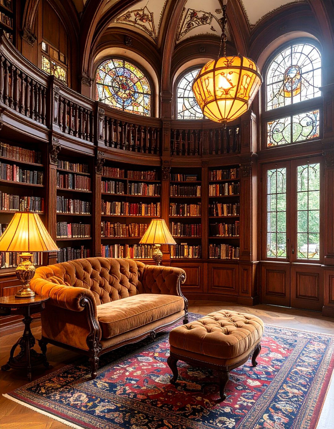 Art Nouveau Library - 30 3d interior design ideas