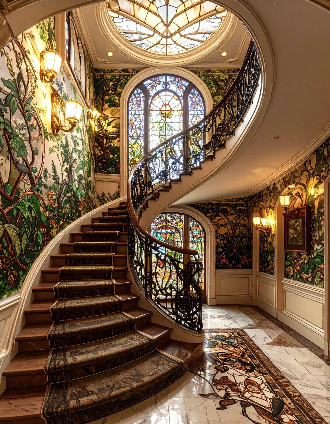 Art Nouveau Staircase Hall - 30 interior design rendering ideas