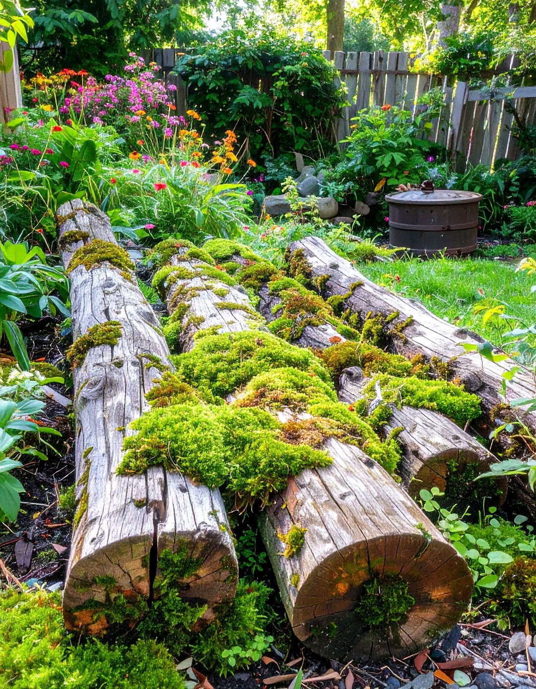 Artful Arrangement of Lightweight Logs - 30 septic tank landscaping ideas