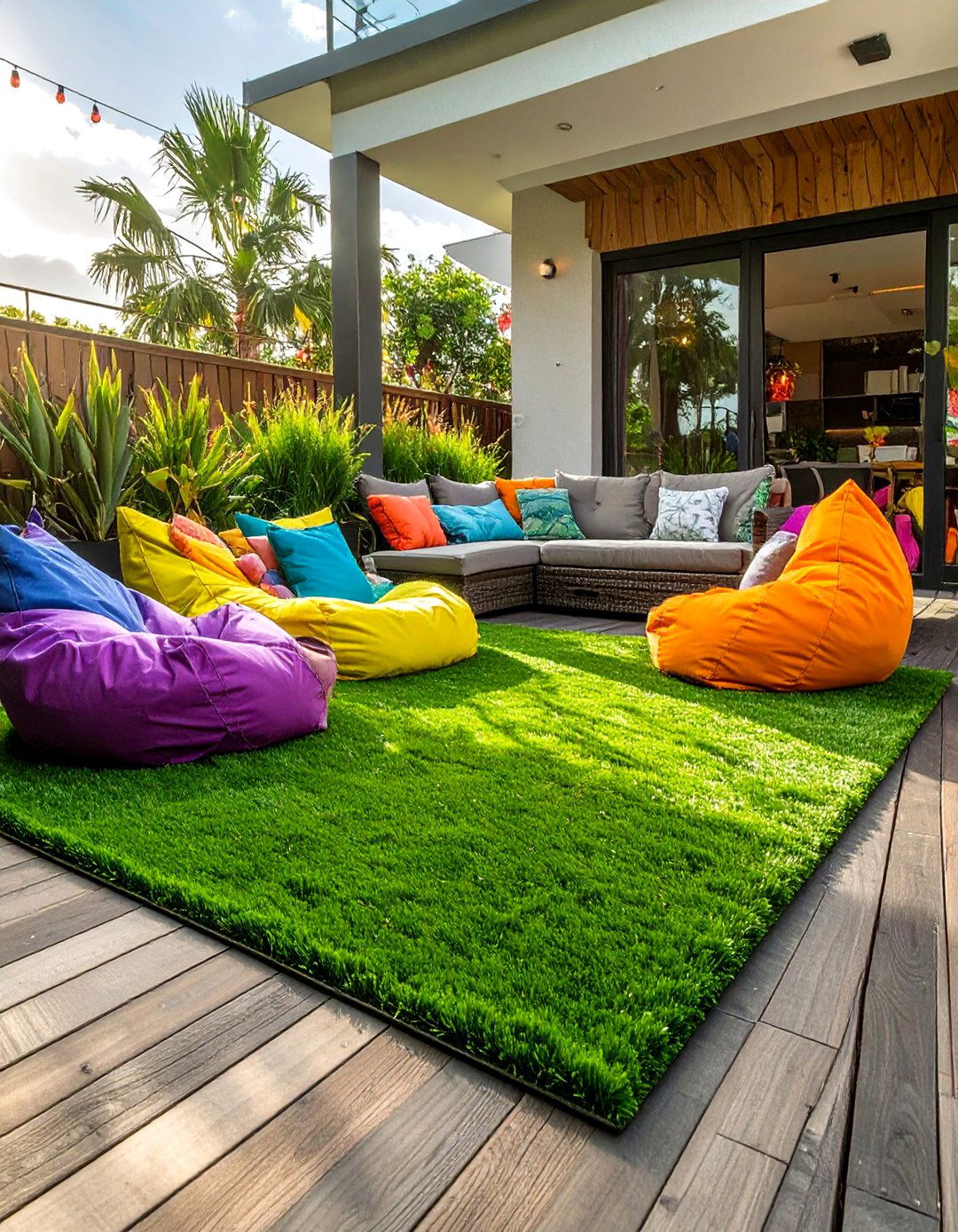 Artificial Grass Deck Covering - 30 deck floor covering ideas