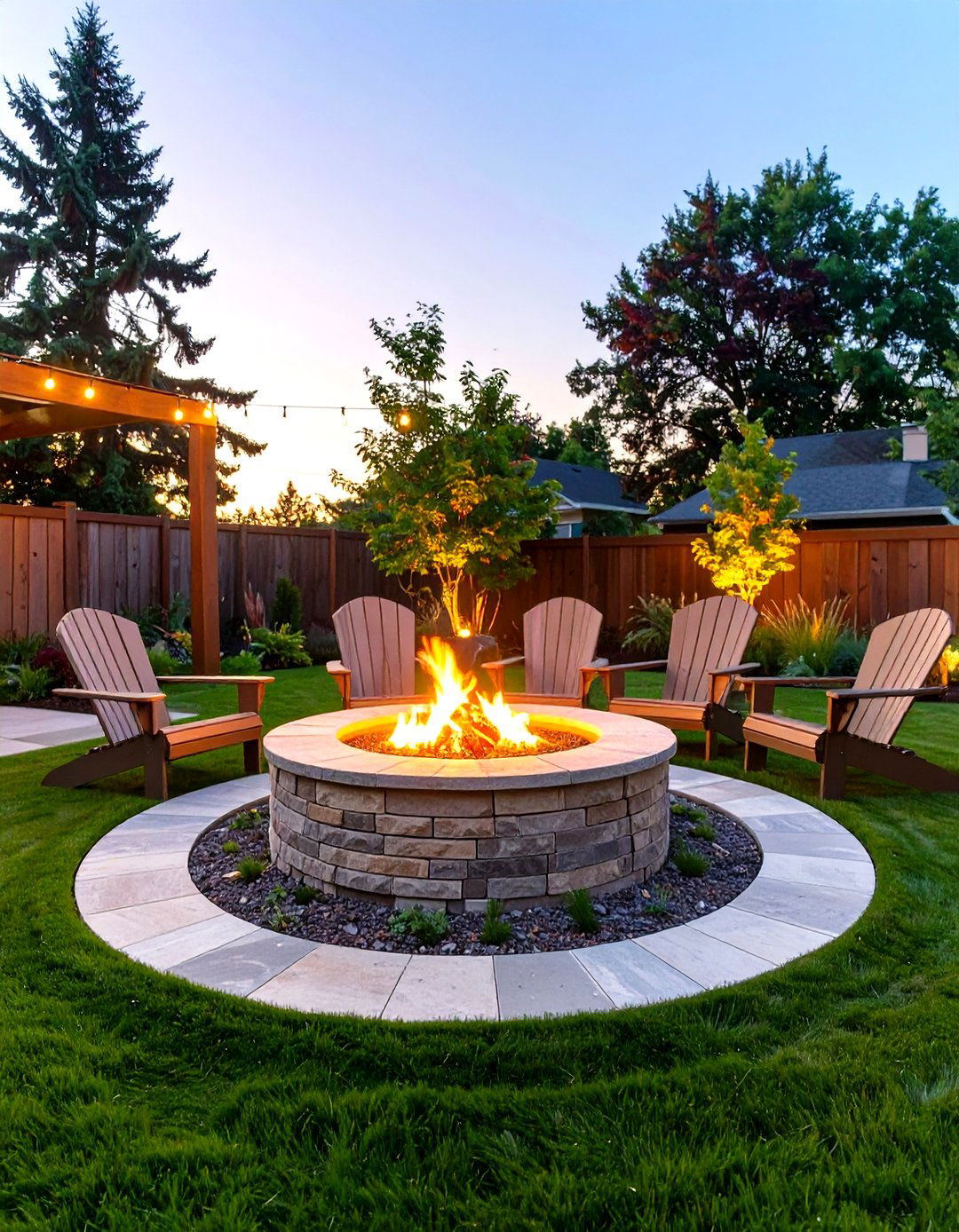 Artificial Turf Around a Fire Pit - 30 small backyard turf ideas