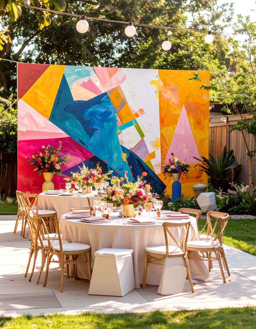 Artistic Abstract Backyard Wedding - 30 backyard wedding ideas