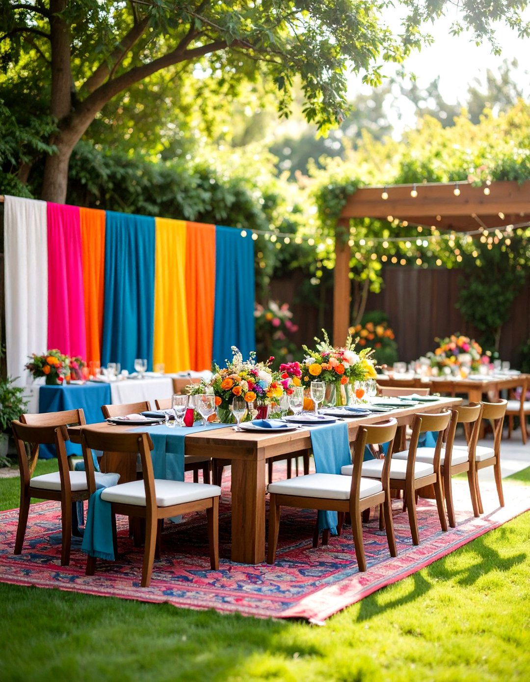 Artistic Abstract Color Pop - 30 backyard engagement party ideas