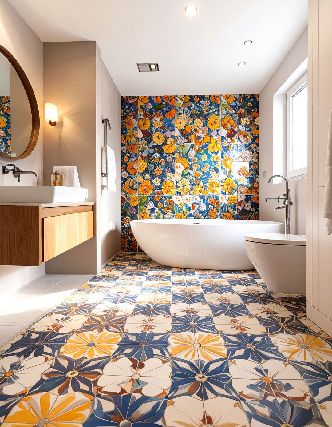 Artistic Mosaic Tile Bathroom Flooring - 30 bathroom flooring ideas