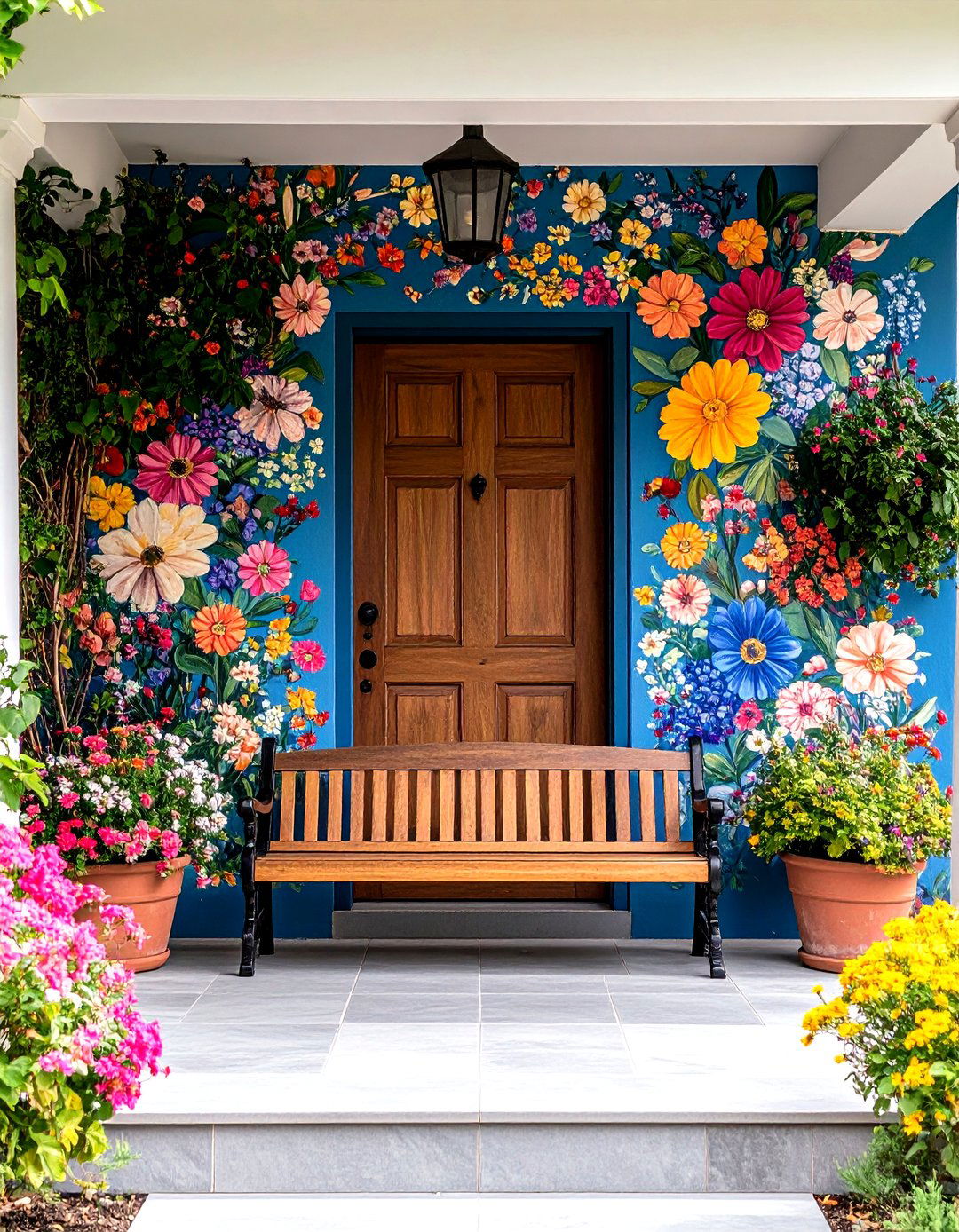 Artistic Mural Entrance - 30 front door porch ideas