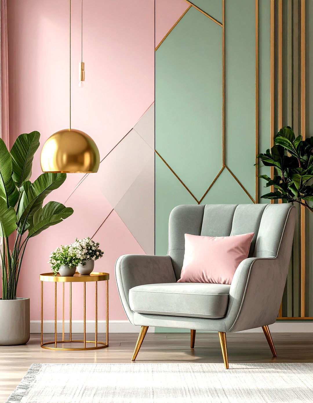 Artistic Paint Effect Wall - 30 living room accent wall decor ideas