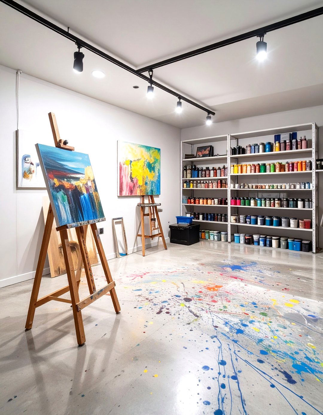 Artistic and Eclectic Basement Studio - 30 basement decorating ideas