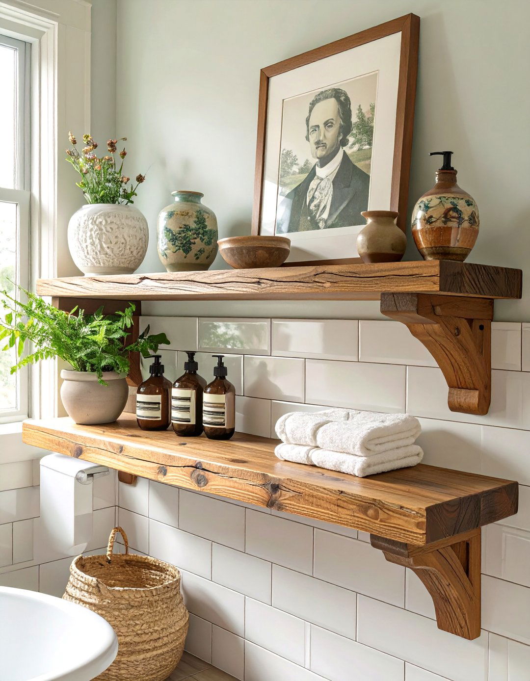 Arts and Crafts Bathroom Shelf - 30 bathroom shelf decor ideas