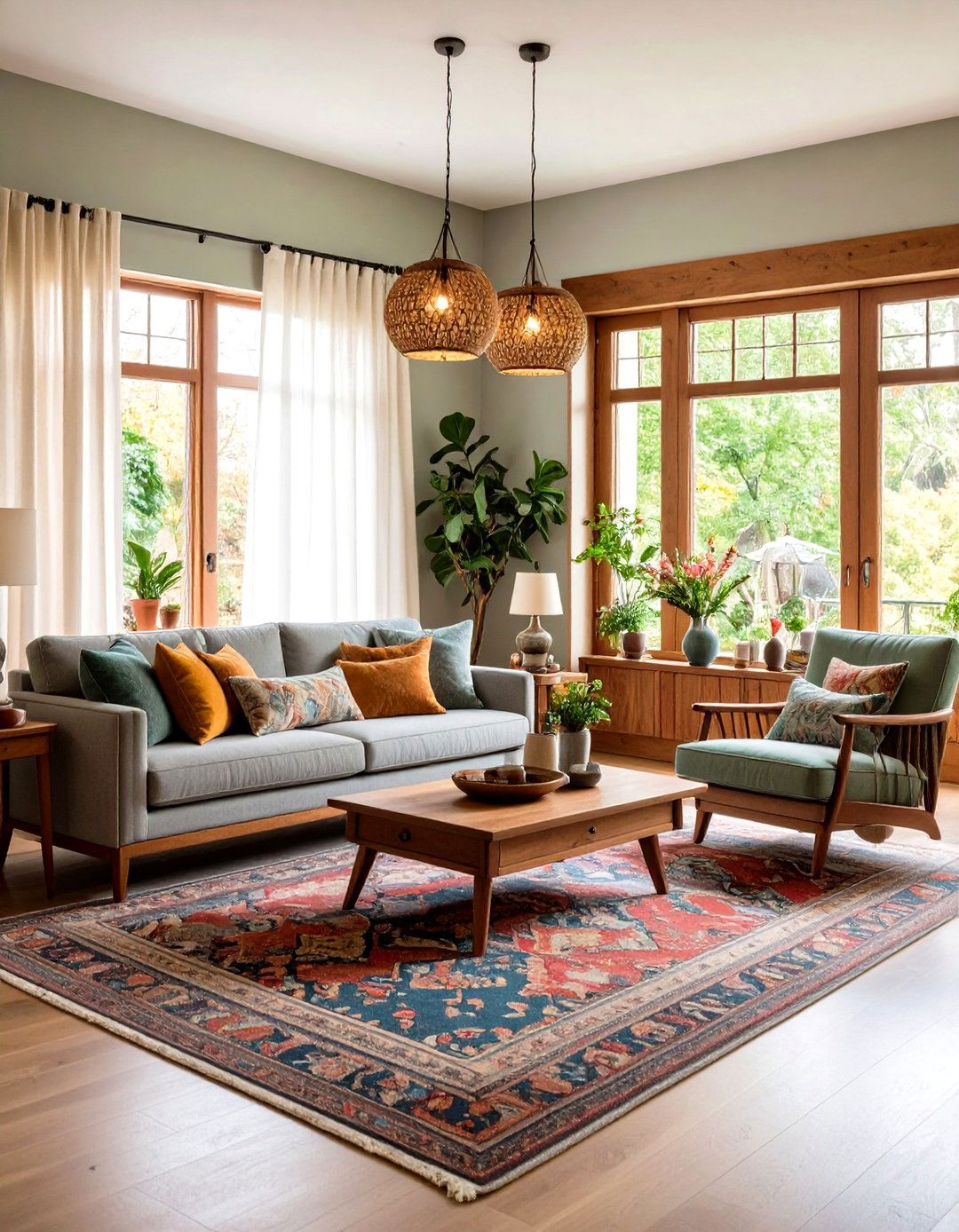 Arts and Crafts Living Room - 30 grey couch living room ideas