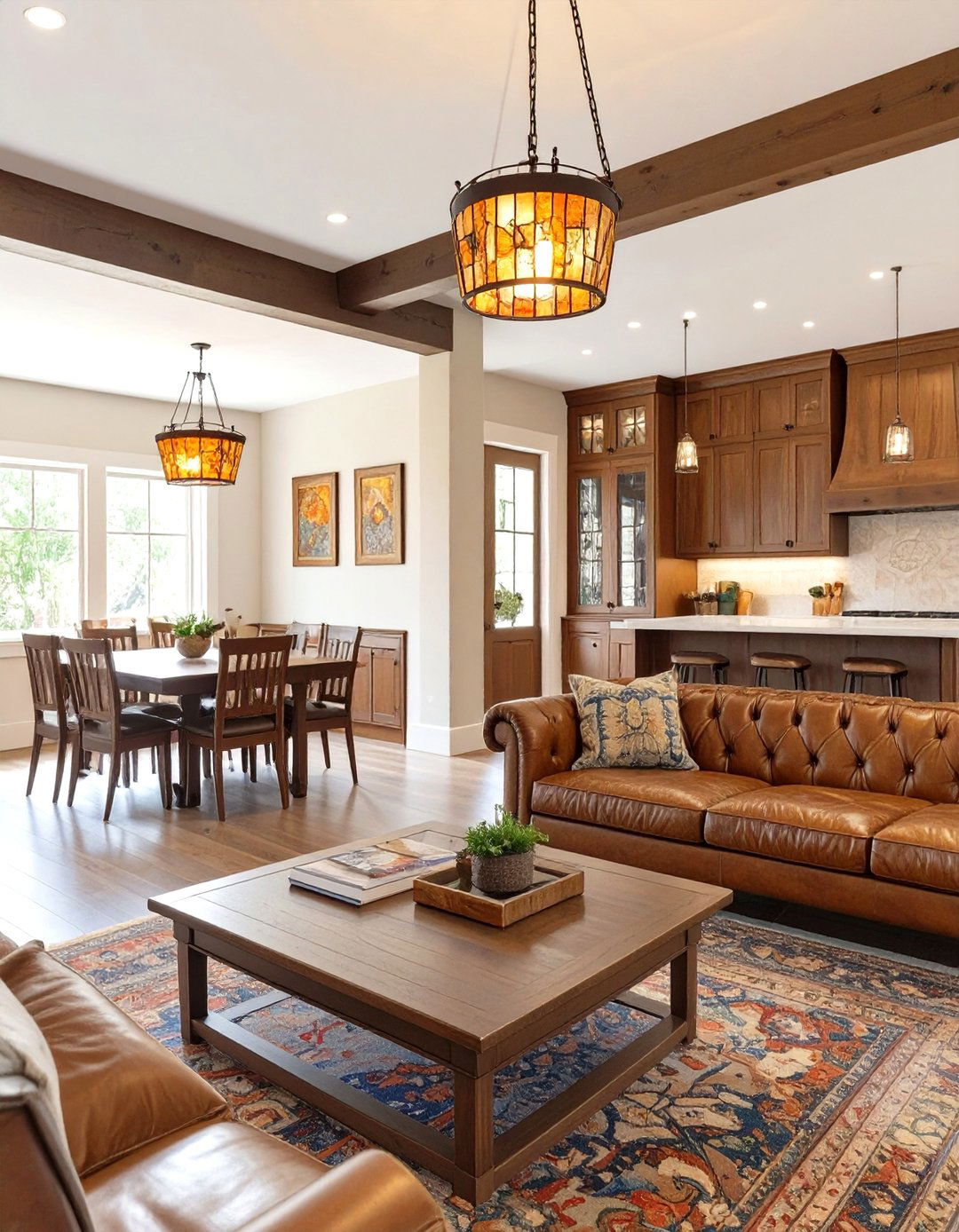 Arts and Crafts Living and Dining Room - 30 open concept living room and dining room ideas