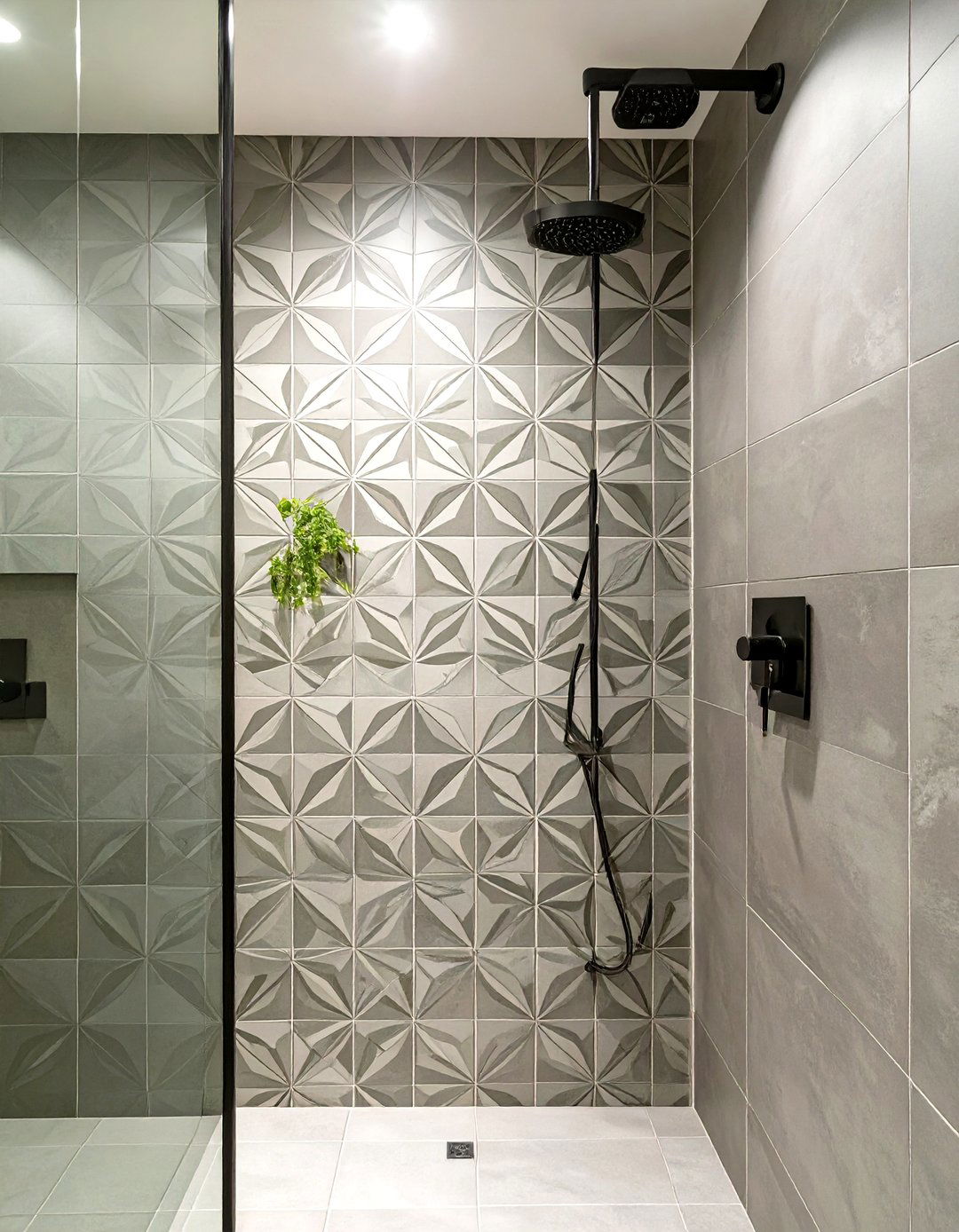 Asanoha Pattern Tilework - 30 japanese bathroom design ideas