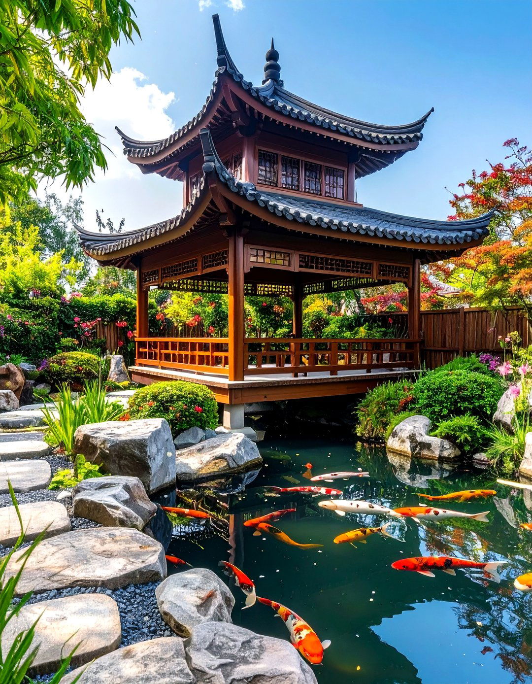 Asian Inspired Pagoda Style Pergola - 30 outdoor pergola ideas