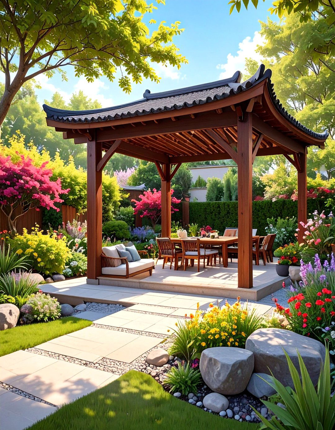 Asian Inspired Small Patio Pergola - 30 small patio pergola ideas
