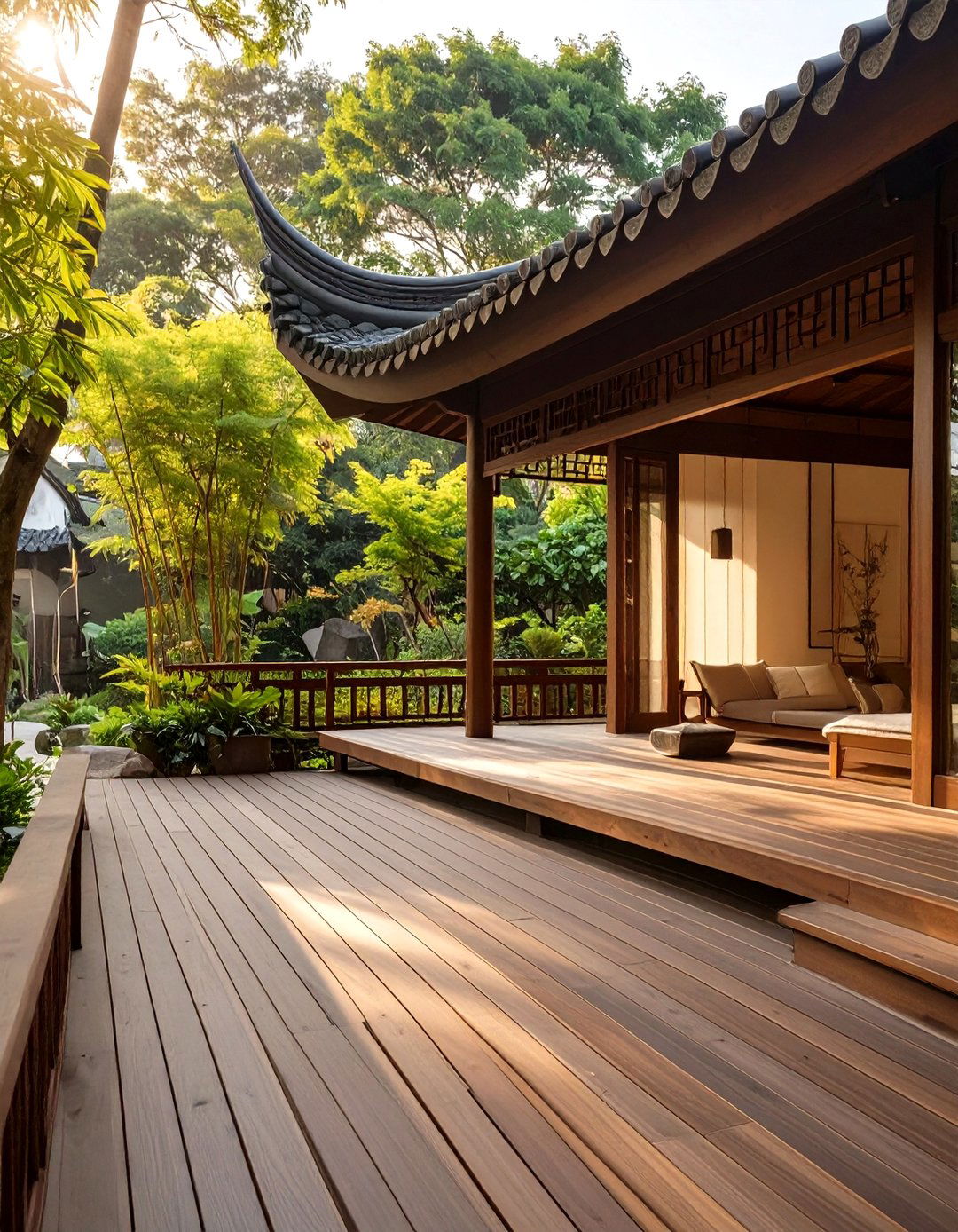 Asian Inspired Teahouse Roof - 30 deck covering ideas
