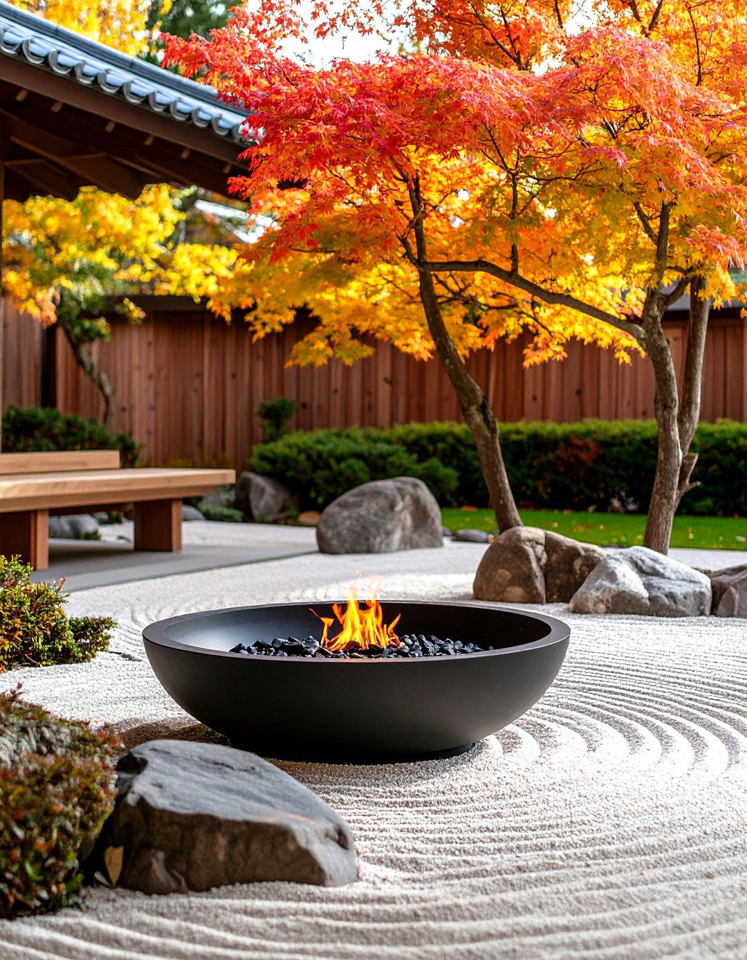 Asian Inspired Zen Fire Pit - 30 fire pit backyard ideas
