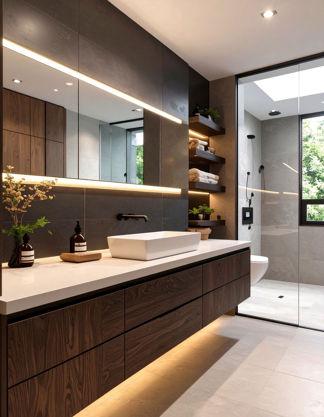 Asymmetrical Bathroom Cabinet Design - 30 bathroom cabinet ideas