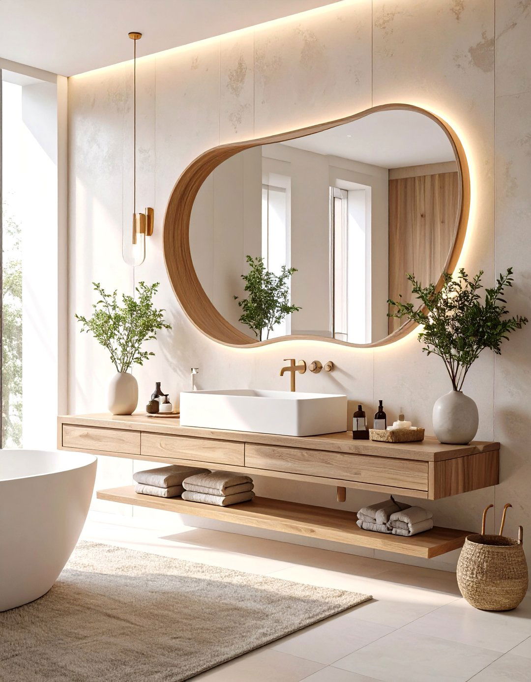 Asymmetrical Bathroom Mirror - 30 bathroom mirrors ideas