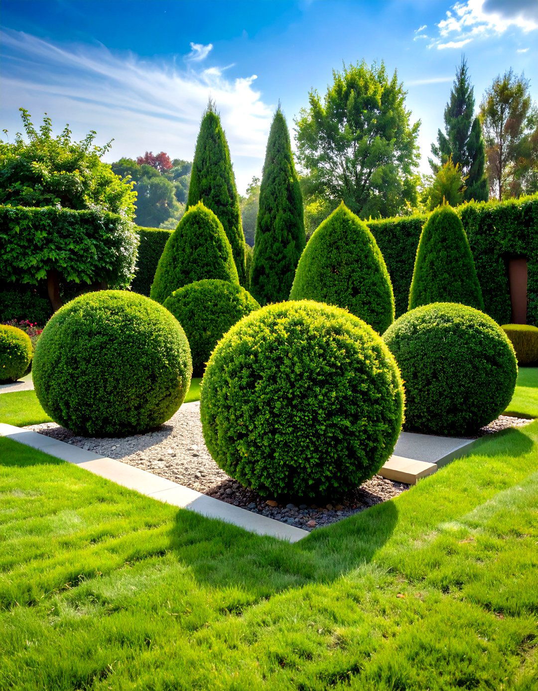 Asymmetrical Boxwood Groupings - 30 front yard boxwood designs