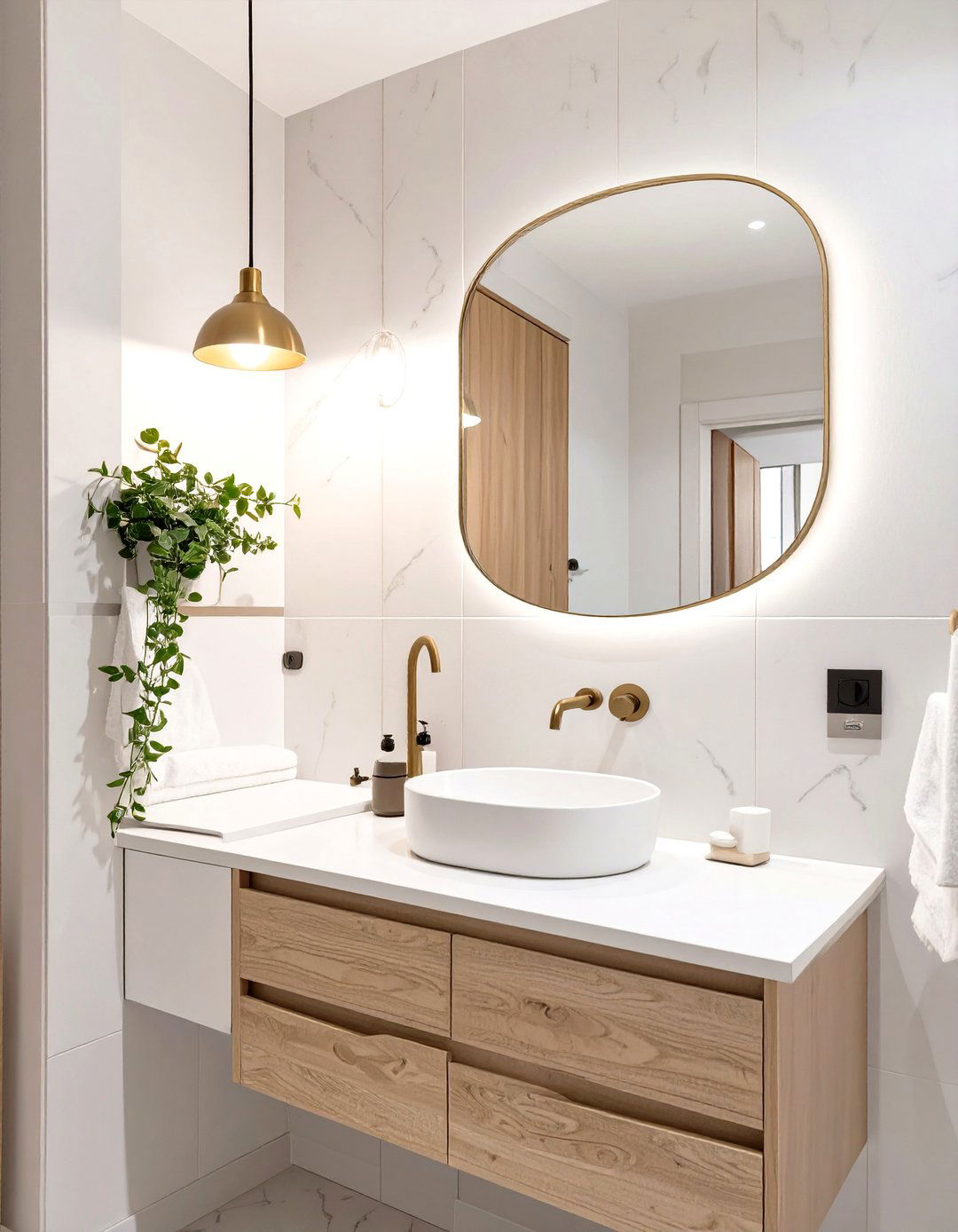 Asymmetrical Design Half Bathroom - 30 modern half bathroom ideas