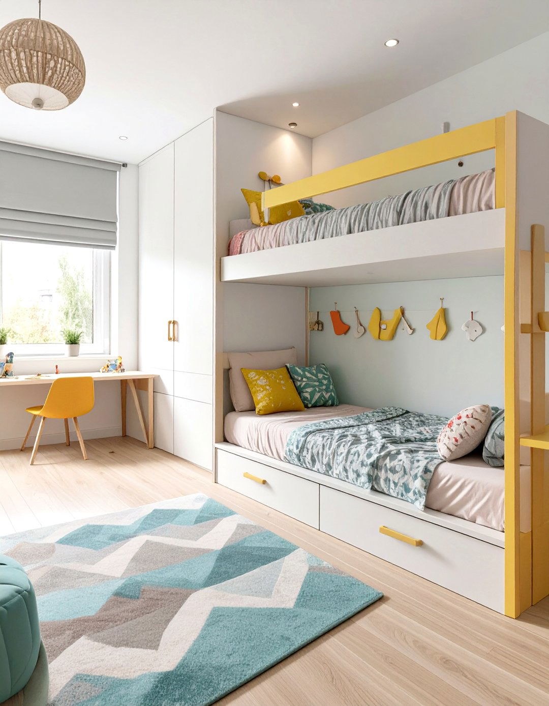Asymmetrical Layout for a Dynamic Look - 30 twin bedroom ideas for small rooms