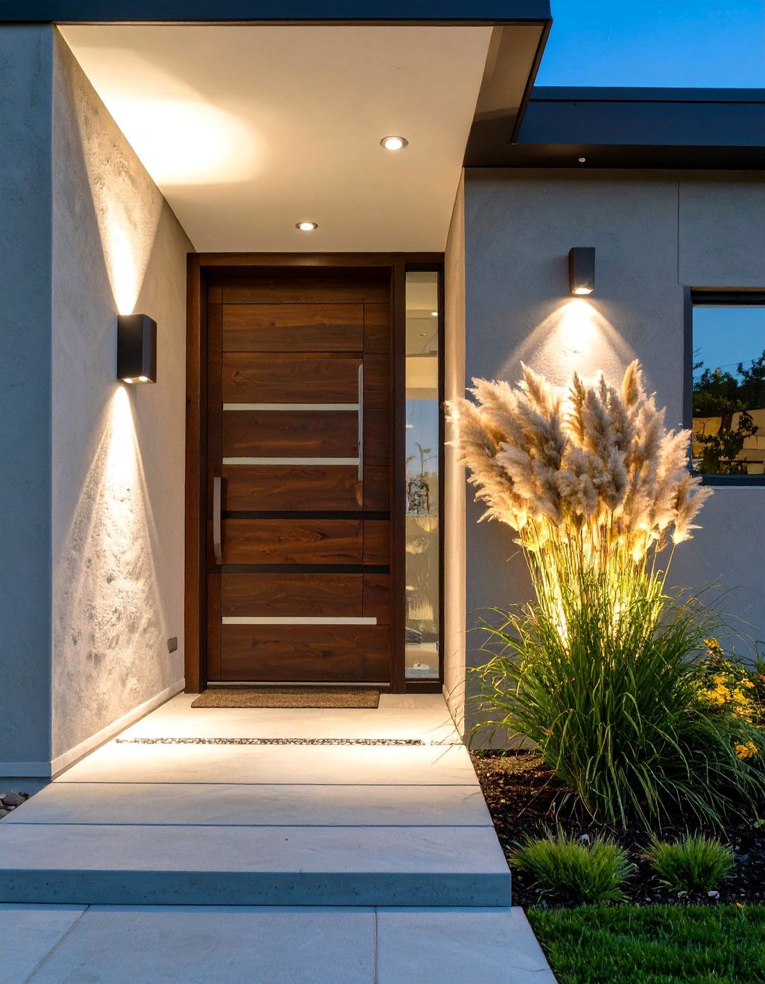 Asymmetrical Lighting Design - 30 modern outdoor lighting ideas for front of house