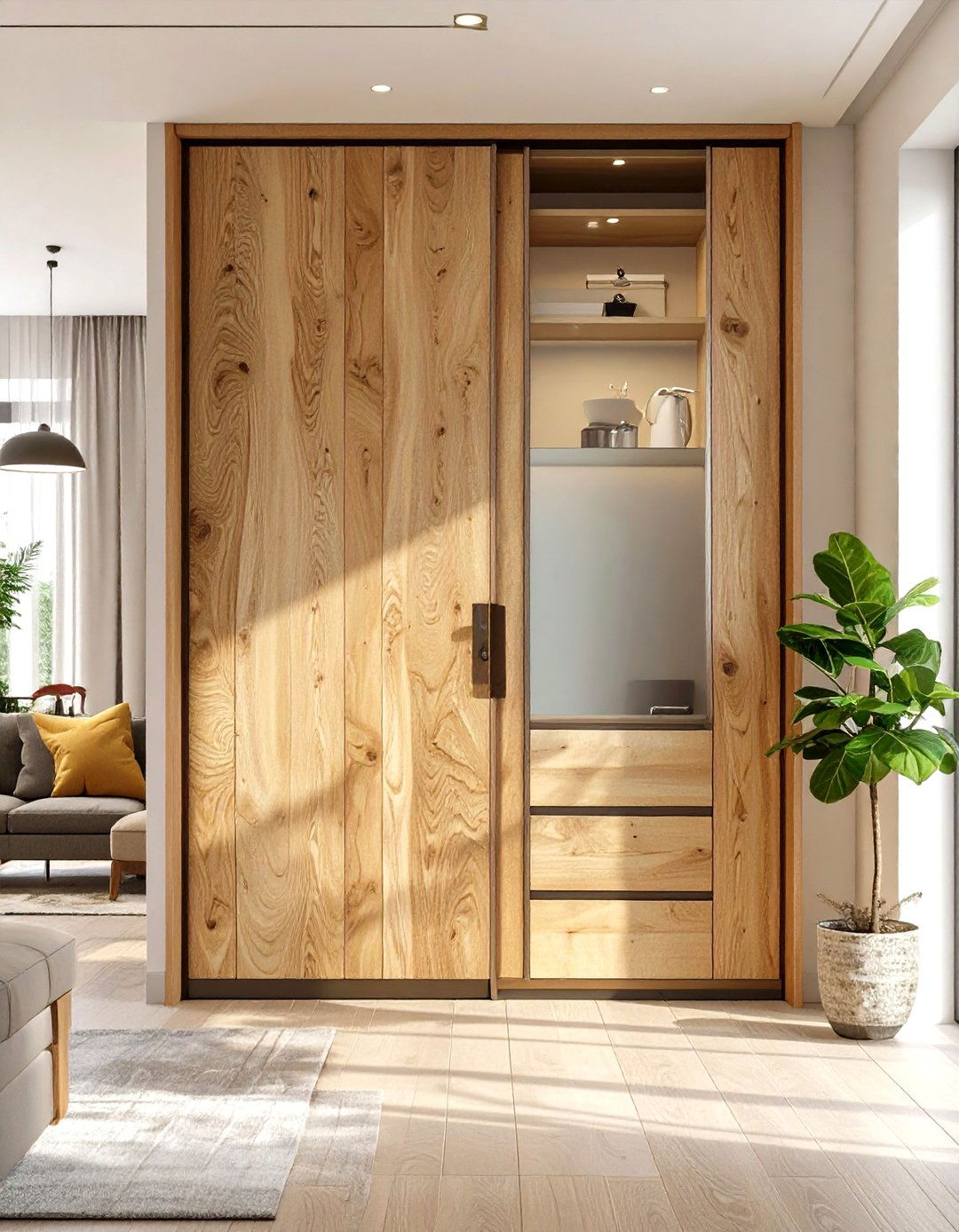 Asymmetrical Panel Closet Doors - 30 small closet door ideas
