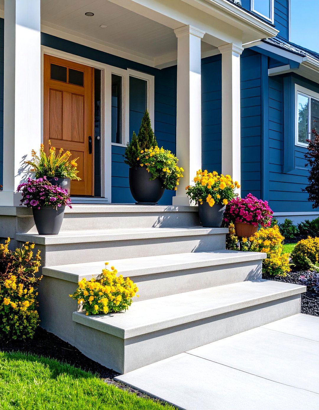 Asymmetrical Porch Steps - 30 porch steps ideas