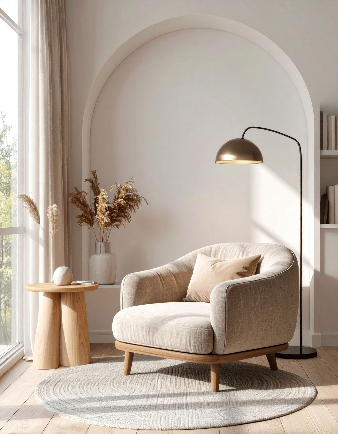 Asymmetrical Reading Nook with Varied Heights - 30 balance interior design ideas